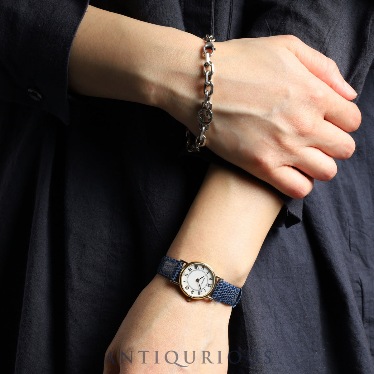 Tiffany Round Classic 60-301 Quartz Cal.976.001 14K Leather Genuine Buckle (GP) White Dial Overhauled