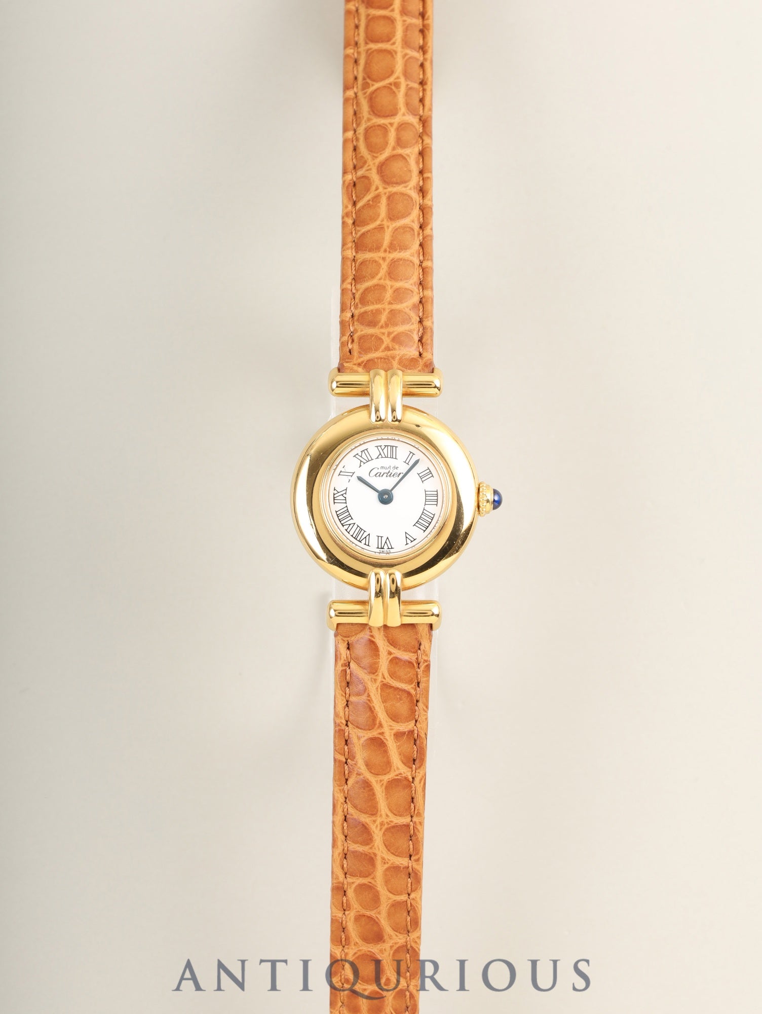 カルティエ マストコリゼ W1011554 / 2410 クォーツ Cal.157 SV925 革 純正Dバックル(GP) ホワイト文字盤 オーバーホール済み