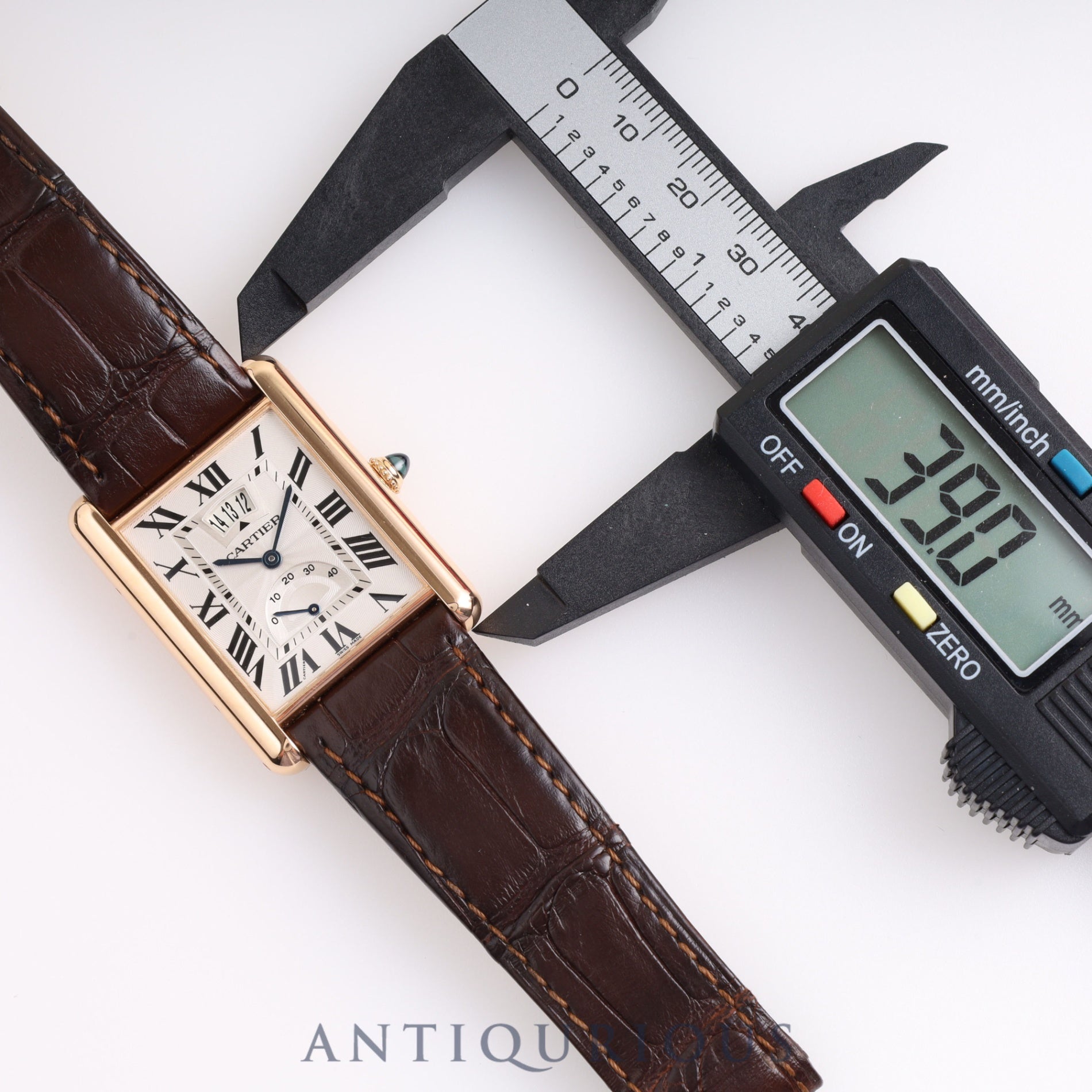 Cartier Tank Louis Cartier XL W1560003 Manual winding Cal.9753MC PG Genuine buckle Silver guilloche dial Box Warranty card