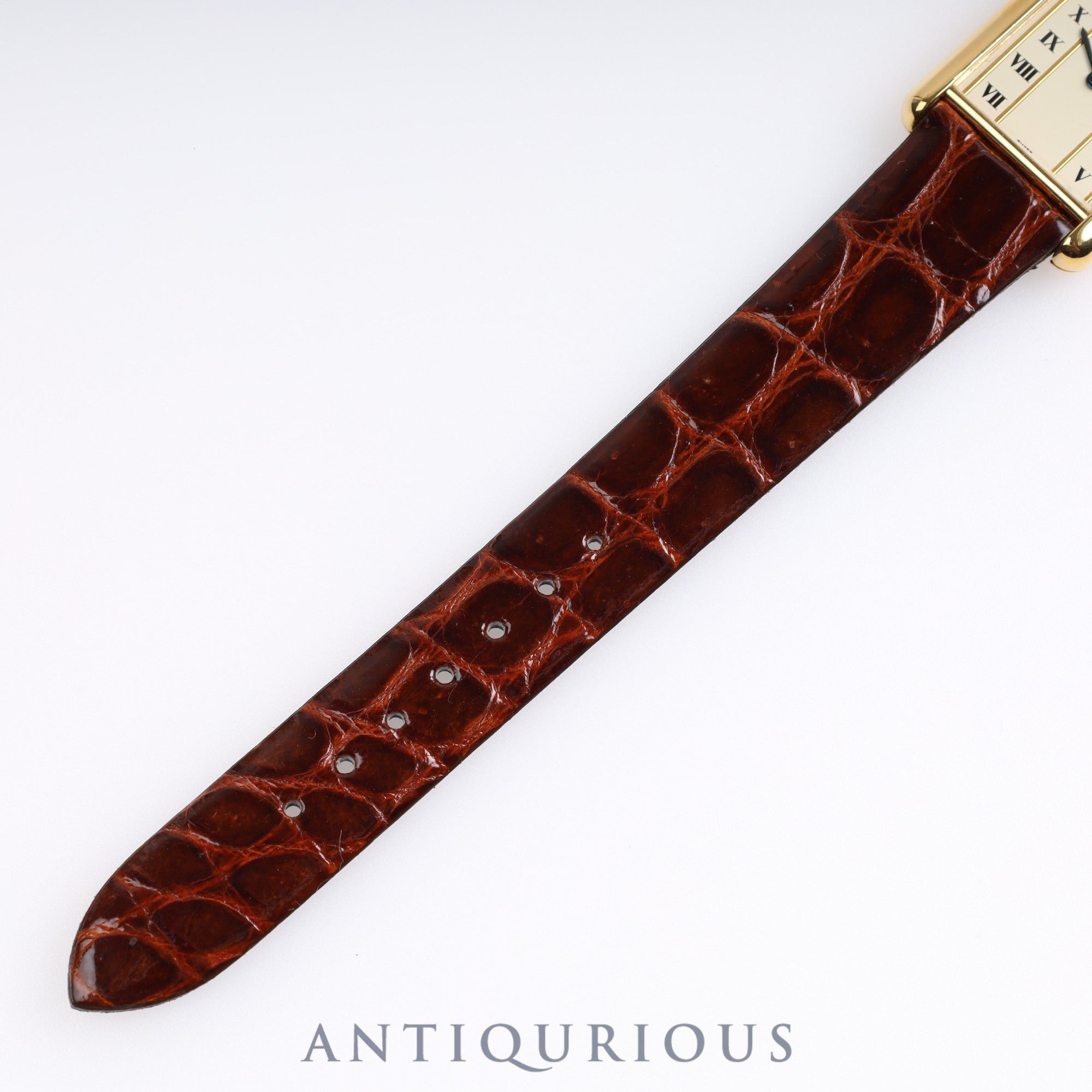 Cartier Must Tank LM QZ 590005 925 Leather Vertical Roman Dial