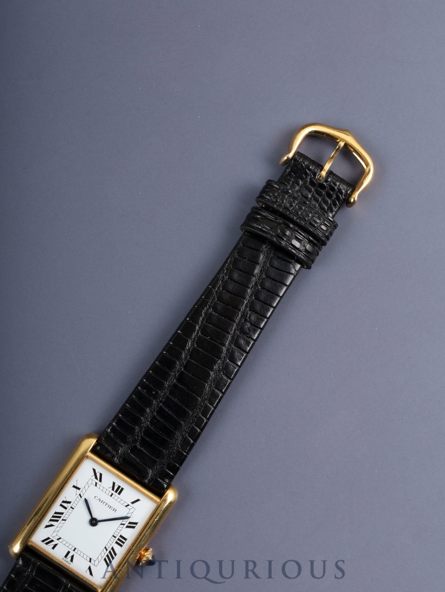 カルティエ タンクルイカルティエ LM 7808 手巻き Cal.ETA2512-1 / 78-1 750YG 純正尾錠(GP)ホワイトローマンPARIS文字盤 保証書 オーバーホール済み