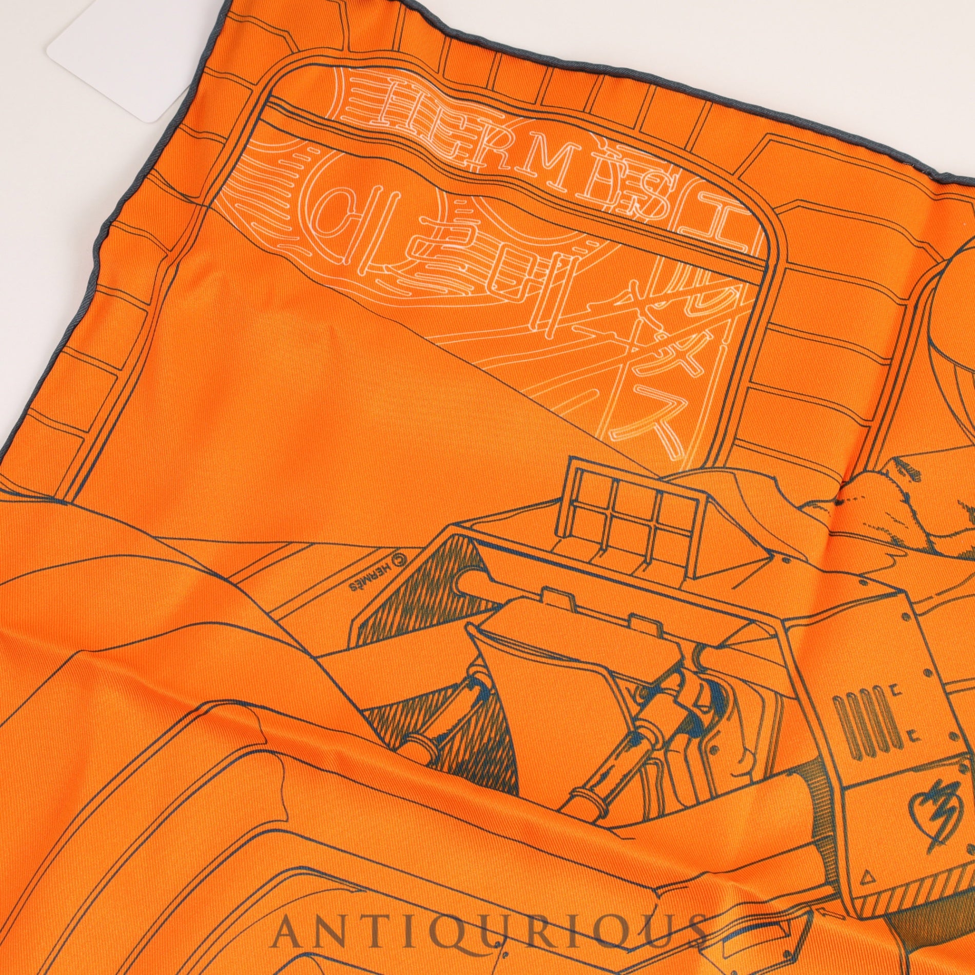 Hermes Scarf Carre 45 Mysterious Rider SILK100% Box Tag