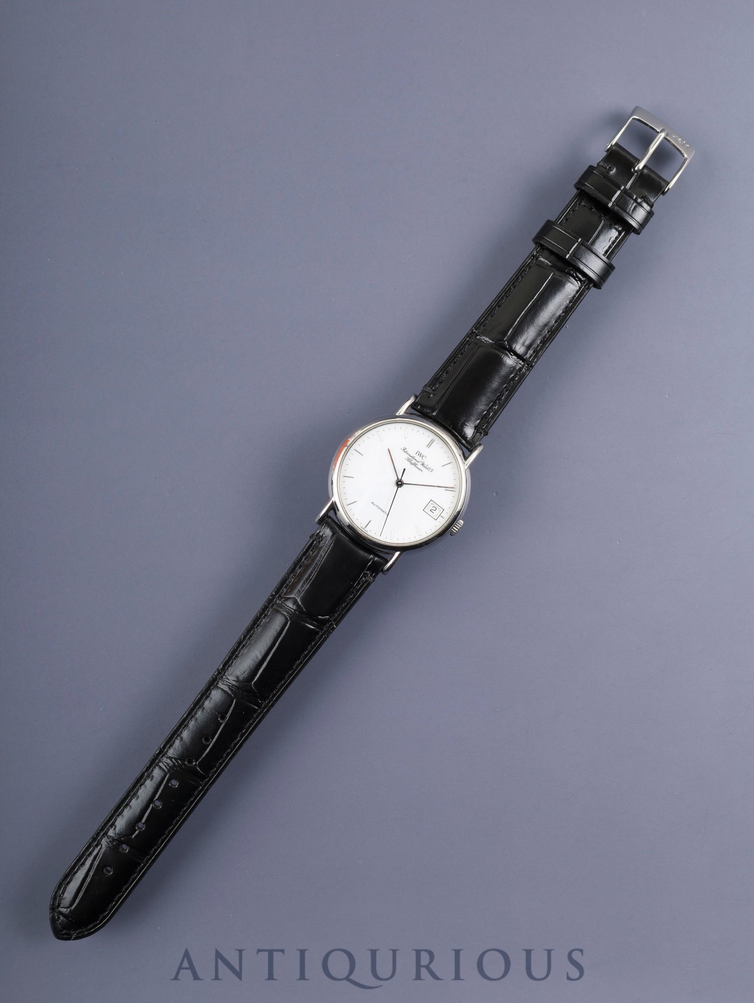 IWC Portofino IW351320 Automatic Caliber C37521 Stainless Steel Leather Strap with Aftermarket Buckle (SS) White Dial Overhauled