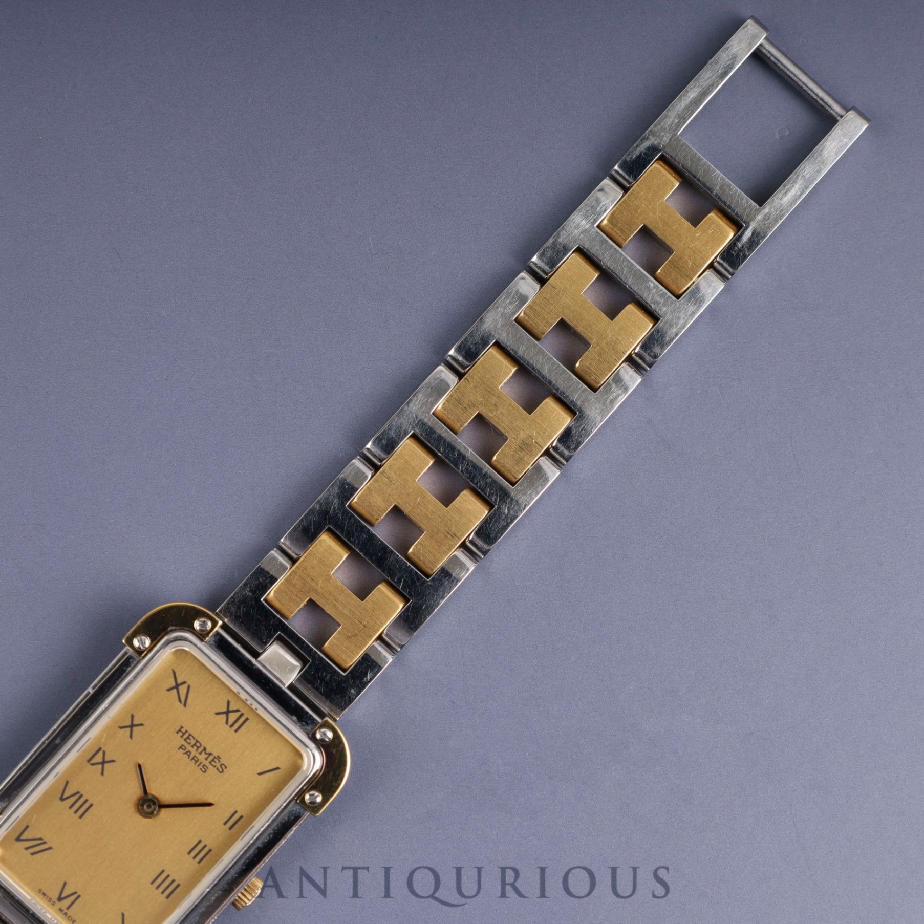 Hermes Cloajour CR1.240 Quartz Cal.976.001 SS/GP SS/GP Champagne Dial Box Case Overhauled