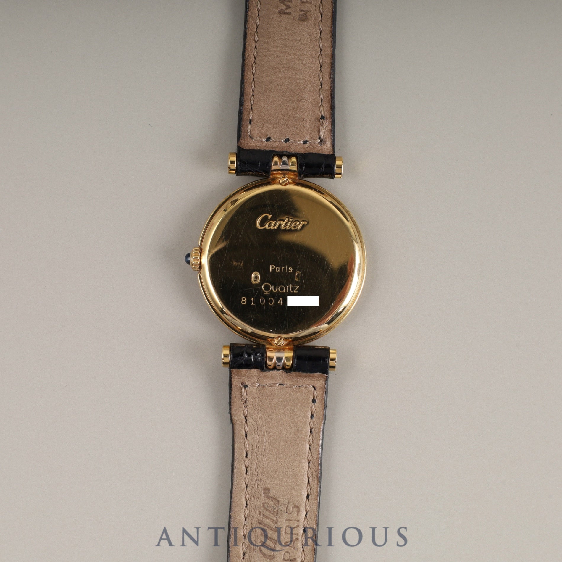 Cartier Vendome VLC SM Trinity 81004 Quartz Cal.81 750 Genuine leather strap Genuine buckle (GP) White Roman dial Overhauled