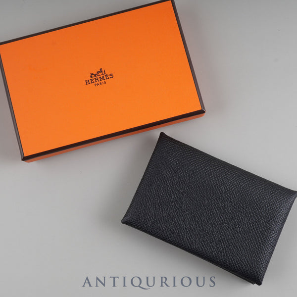 エルメス カルヴィ ヴォーエプソン ブラック カードケース 箱 W刻印(2024年頃)