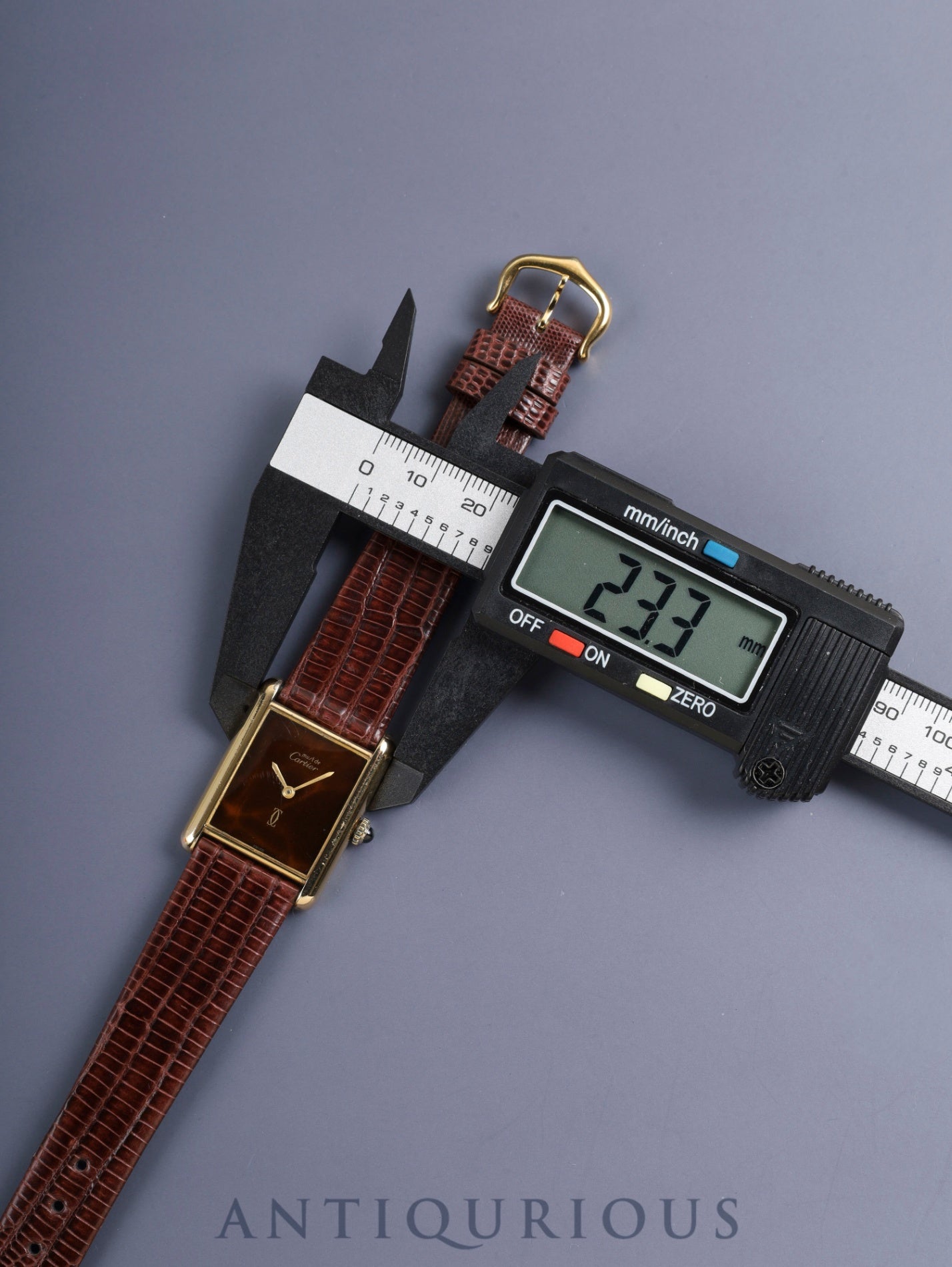 カルティエ マストタンク LM 手巻き Cal.78-1/ETA2512 SV925 革 純正尾錠(GP)マホガニー文字盤(SWISS表記) オーバーホール済み