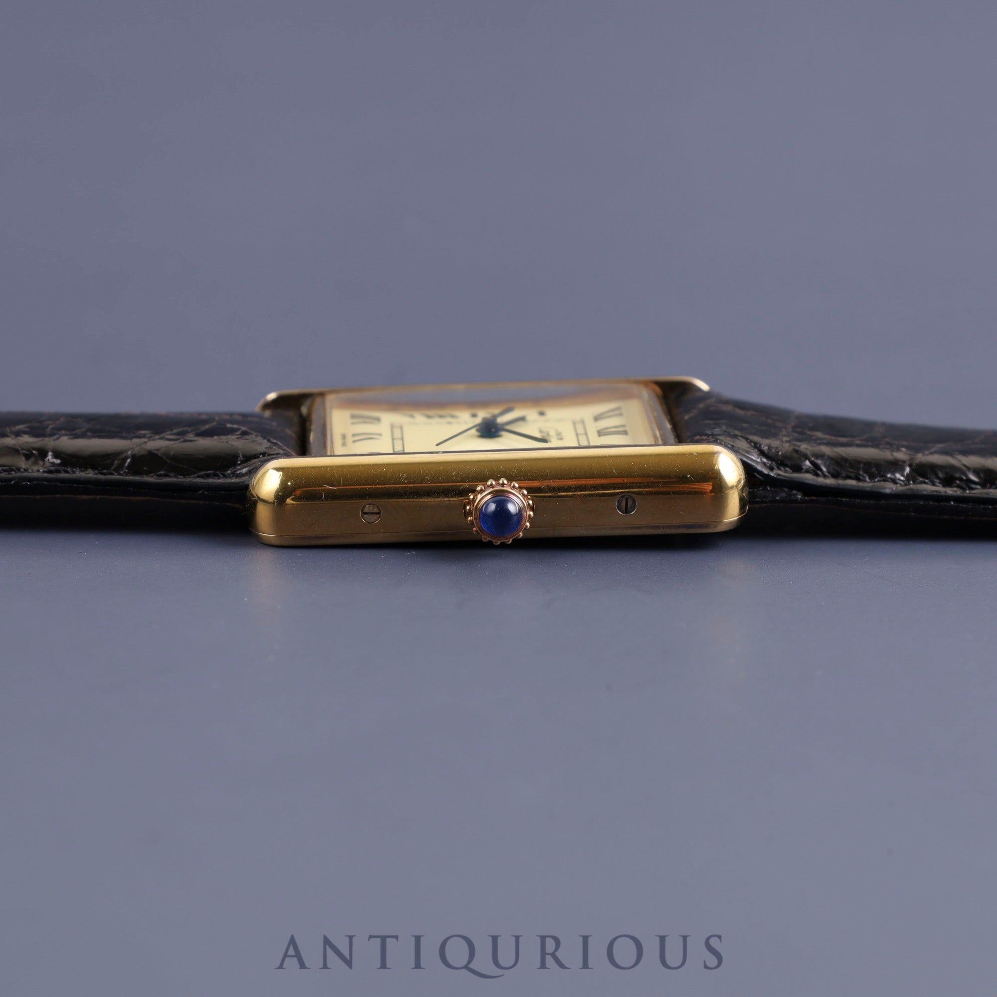 Cartier Must Tank GM (XL) W1017454 / 2413 Quartz Cal.687 925 Leather Ivory Roman Dial Circa 1990-2004 Box Overhauled