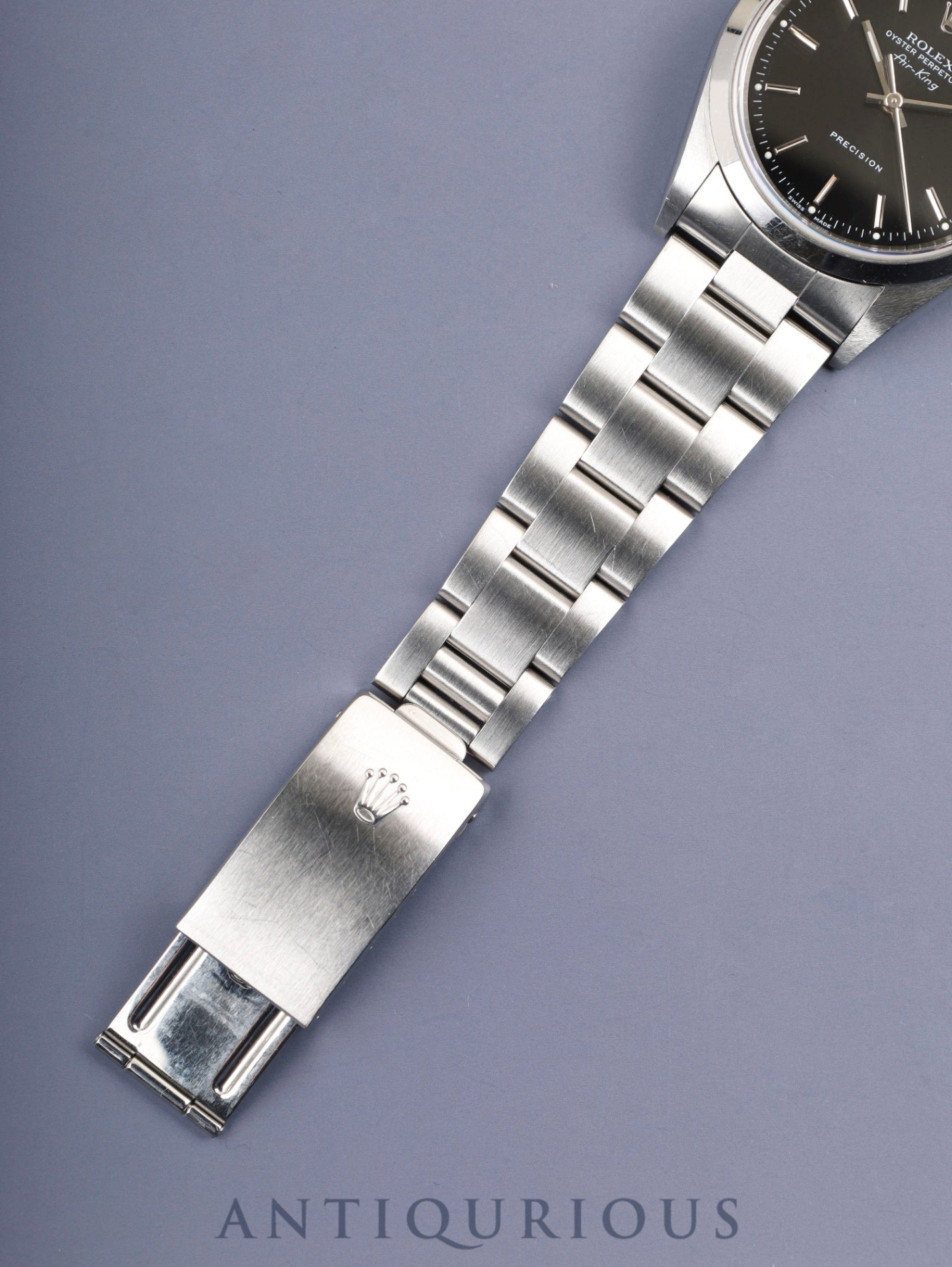 Rolex Air-King 14000 Automatic Caliber 3130 Stainless Steel Black Dial Y Series (2002) Warranty Card Box Tag Booklet Case Overhauled