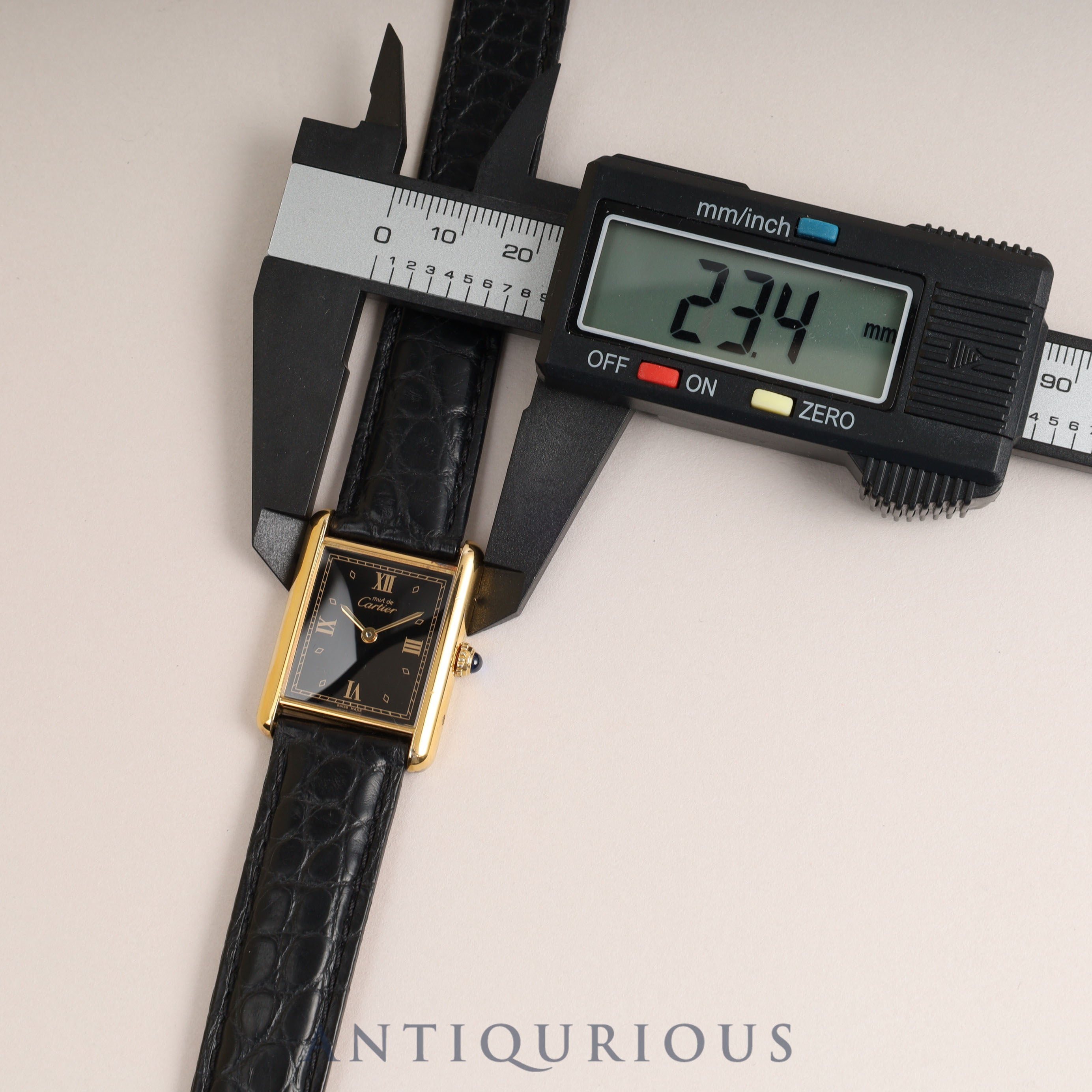Cartier Must Tank LM QZ Black Roman Dial Fully Serviced