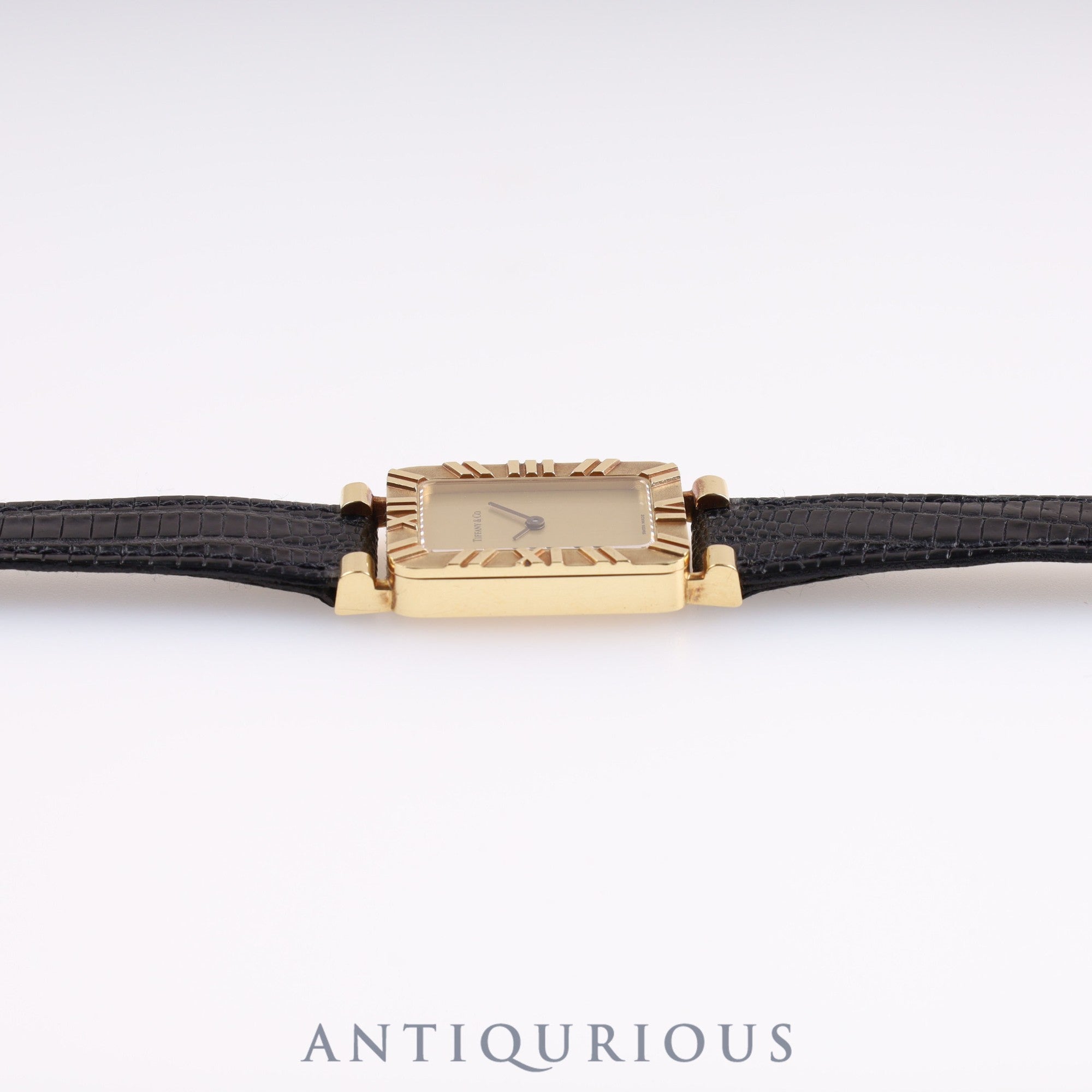 Tiffany Atlas YG CASE Quartz Cal.976 001 YG Leather Champagne Dial Box