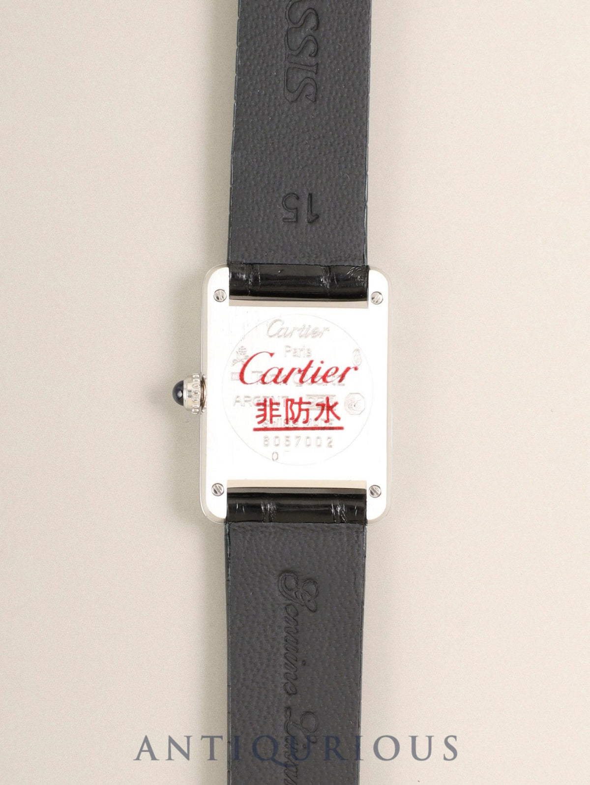カルティエ マストタンク SM W1001543 / 6057002 クォーツ SV925 革 純正ピンバックル(SS)ホワイトローマン文字盤 (SWISS MADE表記) 箱 冊子 メーカー保証書(無記載)純正レザーベルト付き カルティエブティックにてコンプリートサービス(フルメンテナンス)済み