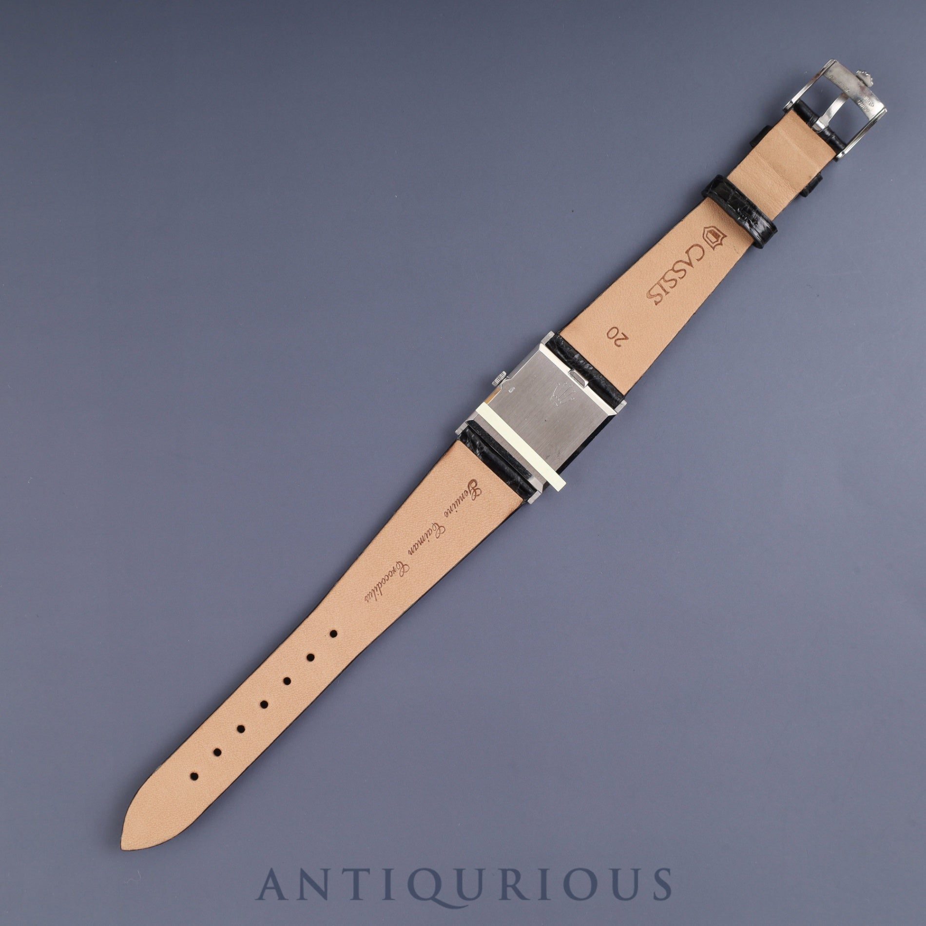 Rolex Cellini 4014 manual winding Cal. 1601 750 leather watch with genuine stainless steel buckle, blue dial, 22 x 29mm, 34th series (1971), genuine leather strap (shows signs of use), overhauled.