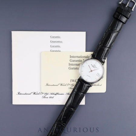 IWC Portofino IW351320 Automatic Caliber 37521 Stainless Steel Leather Strap with Genuine Stainless Steel Buckle, White Dial, Warranty Card, Overhauled