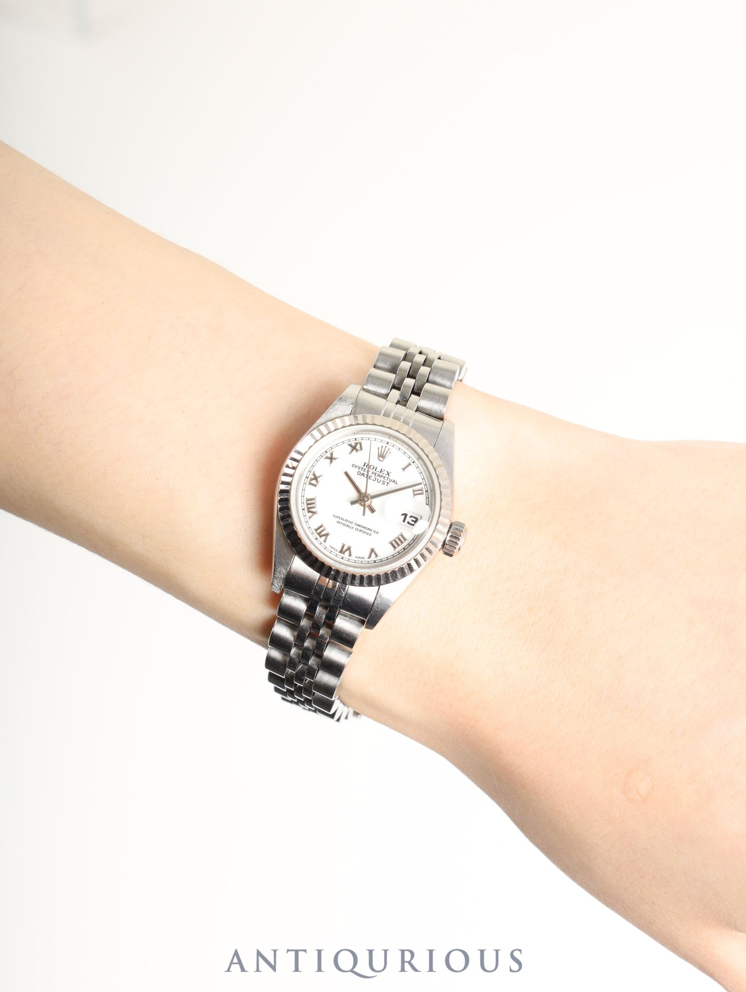 ロレックス デイトジャスト 69174 自動巻き Cal.2135 SS×WG SS ホワイト文字盤 箱 タグ 保証書(1999年)オーバーホール済み