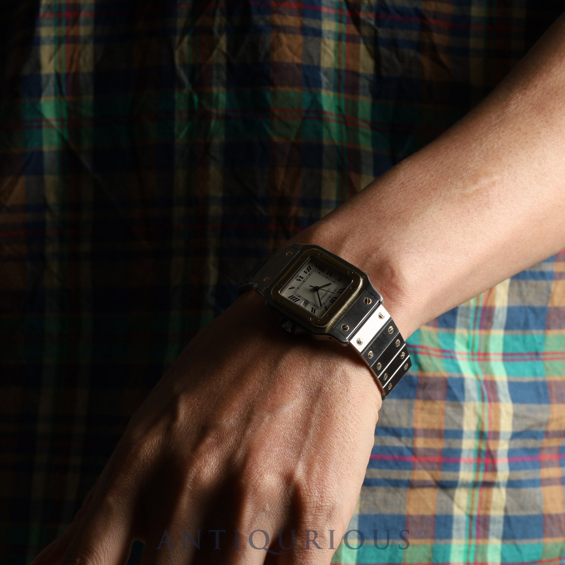 カルティエ サントス ガルベ LM 1172961 自動巻き SS/YG SS/YG ホワイトローマン文字盤 オーバーホール済み