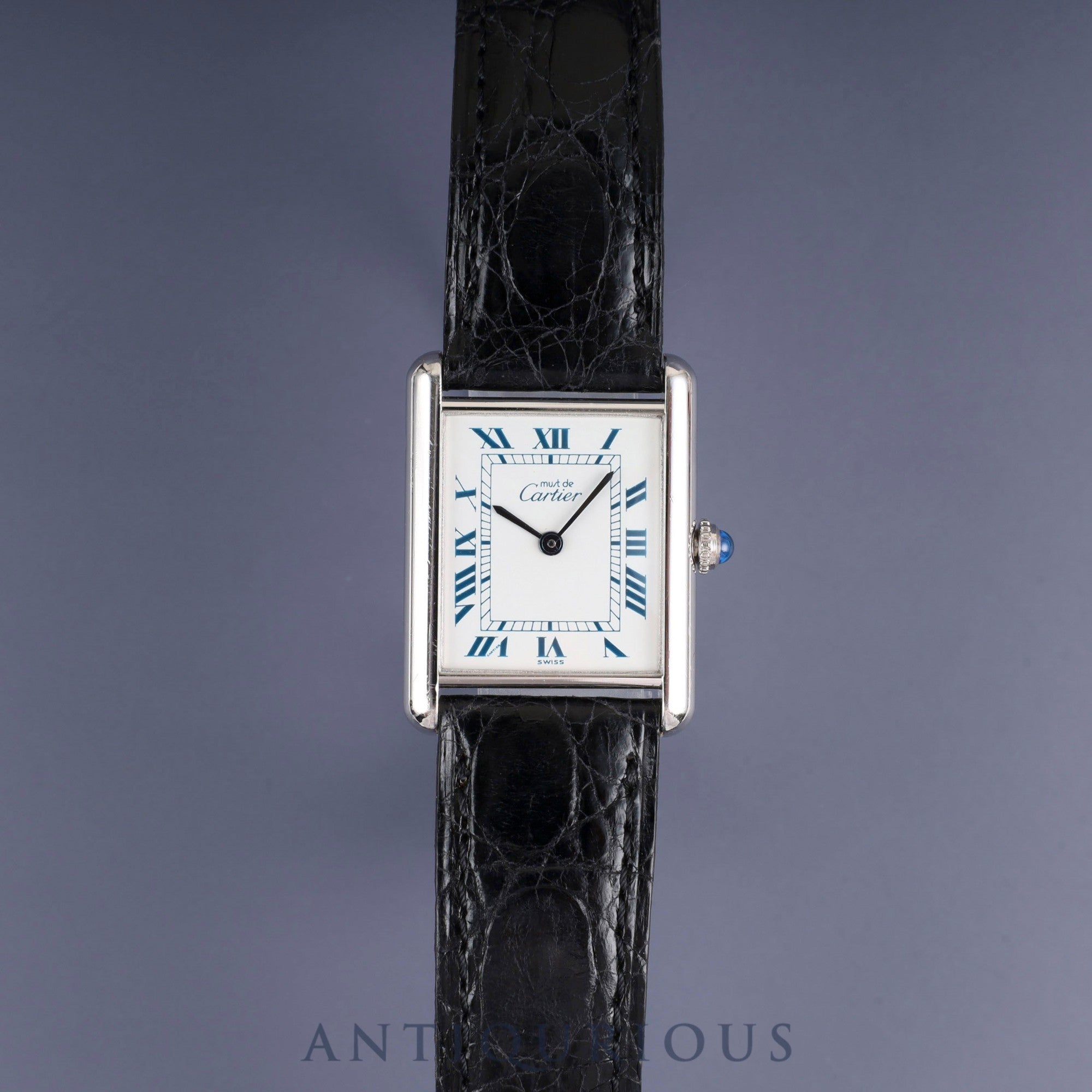 カルティエ マストタンク LM 690006 クォーツ SV925 純正革ベルト 純正尾錠(SS) ホワイトローマン文字盤 箱 オーバーホール済み