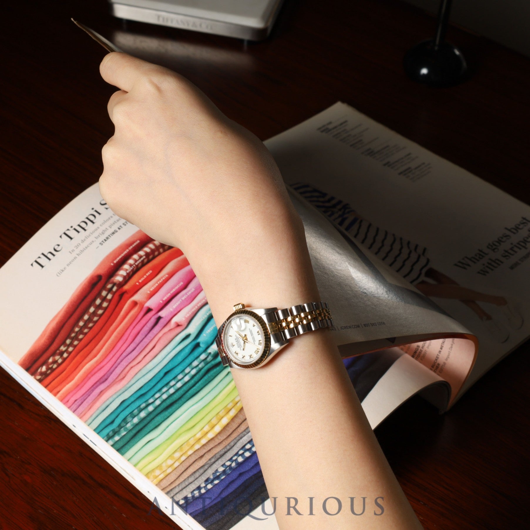 ロレックス レディ デイトジャスト 69173 自動巻き Cal.2135 SS/YG SS/YG ホワイトシャンタン文字盤 W番(1994年~1995年)箱 コマ×1 タグ オーバーホール済み