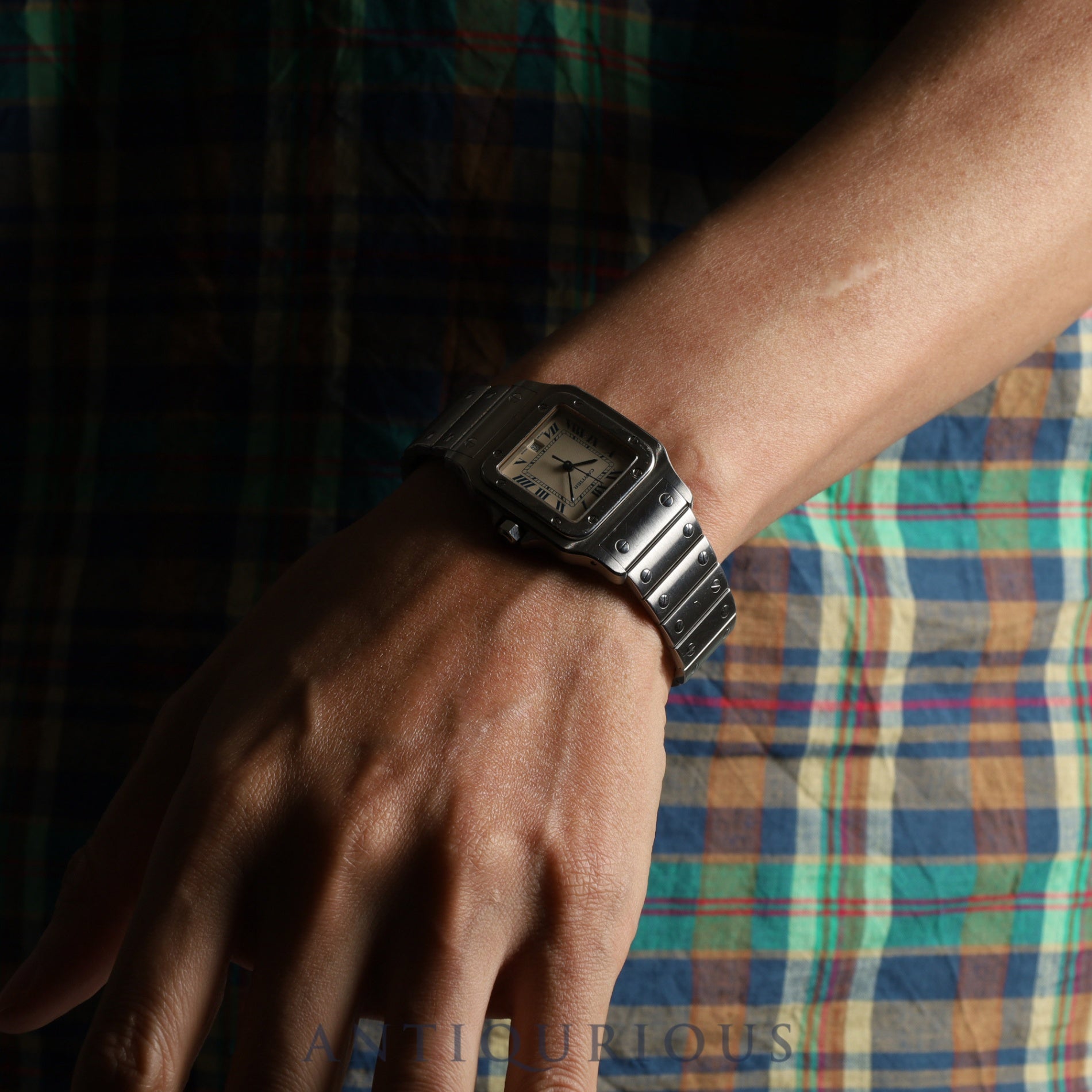 カルティエ サントス ガルベ LM W20018D6 / 987901 クォーツ Cal.87 SS SS ホワイトローマン文字盤 オーバーホール済み