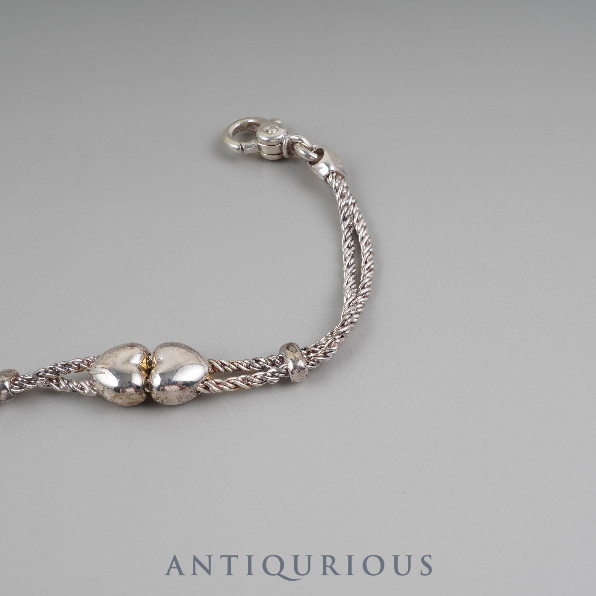 ティファニー ブレスレット ダブルロープ ハートモチーフ スターリングシルバー