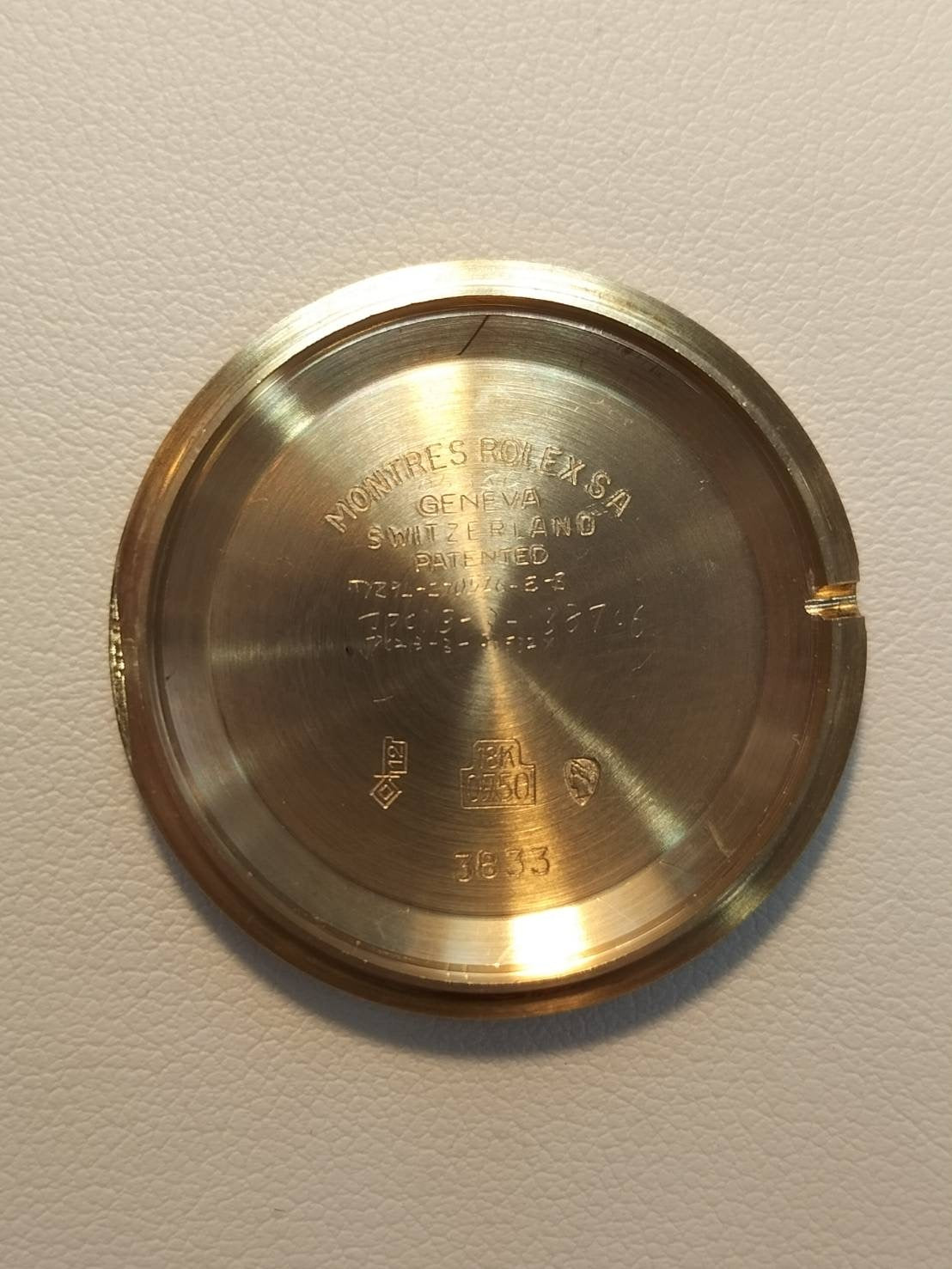 Rolex Cellini 3833 Manual winding Cal.1600 750 Leather Genuine buckle (GP) White Roman dial 1967 (23rd series) Overhauled