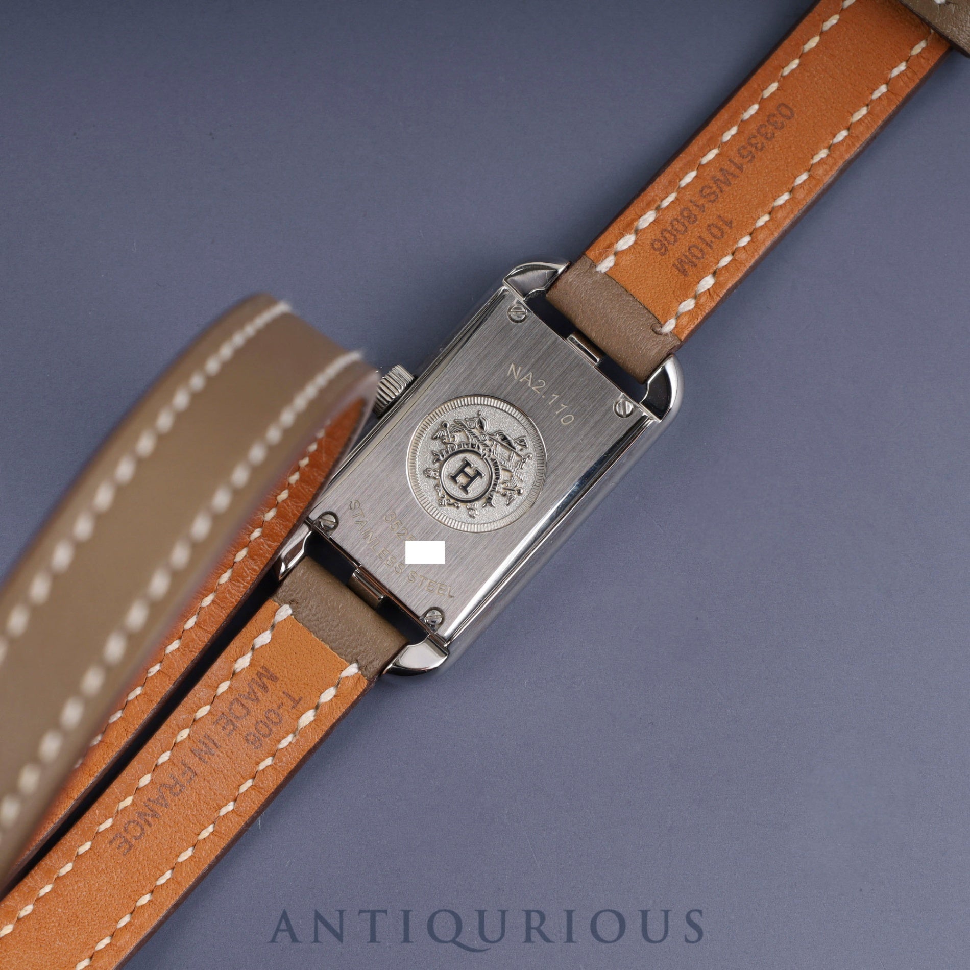 Hermes Nantucket NA2.110 / W044982WW00 Quartz Cal.280.002 SS Genuine leather strap (Z engraved: 2021) Genuine buckle (SS) Silver dial Box Booklet Warranty card (2021, personal name included) Overhauled