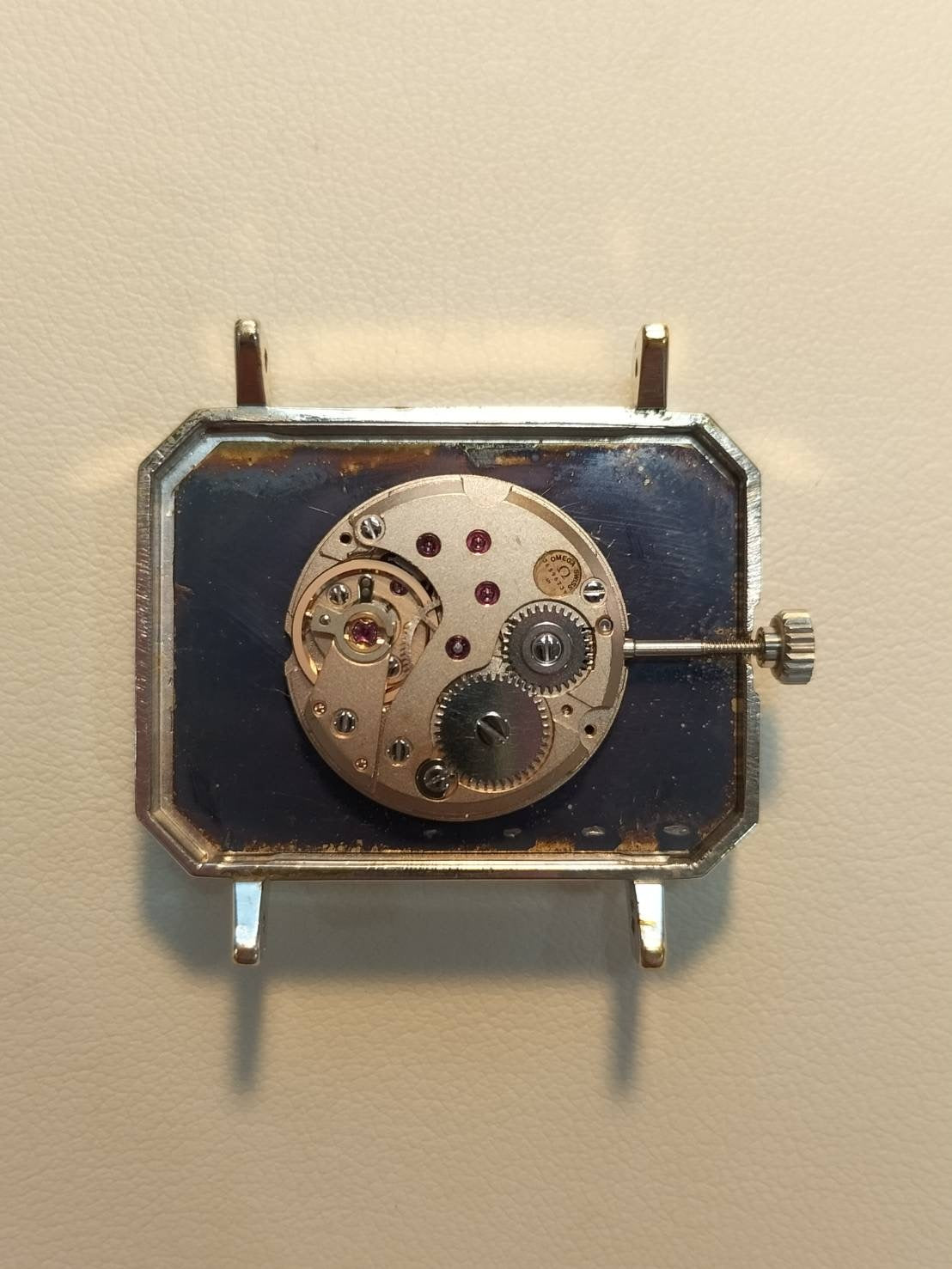 Omega De Ville 5110379 Manual winding SS Leather Genuine buckle (SS) Navy dial Overhauled