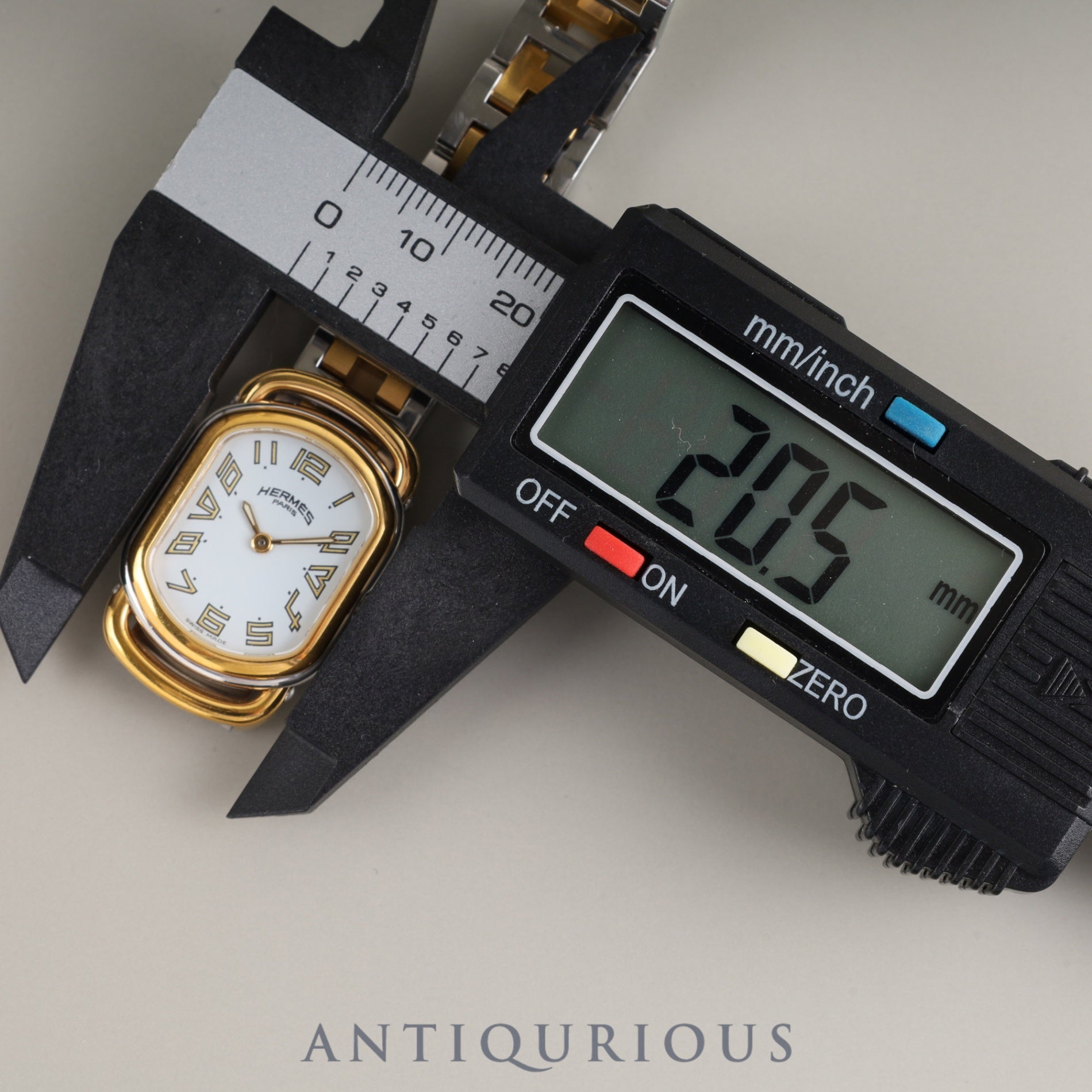 Hermes Rally RA1.240 Quartz Cal.976.001 SS/GP SS/GP White Dial Overhauled