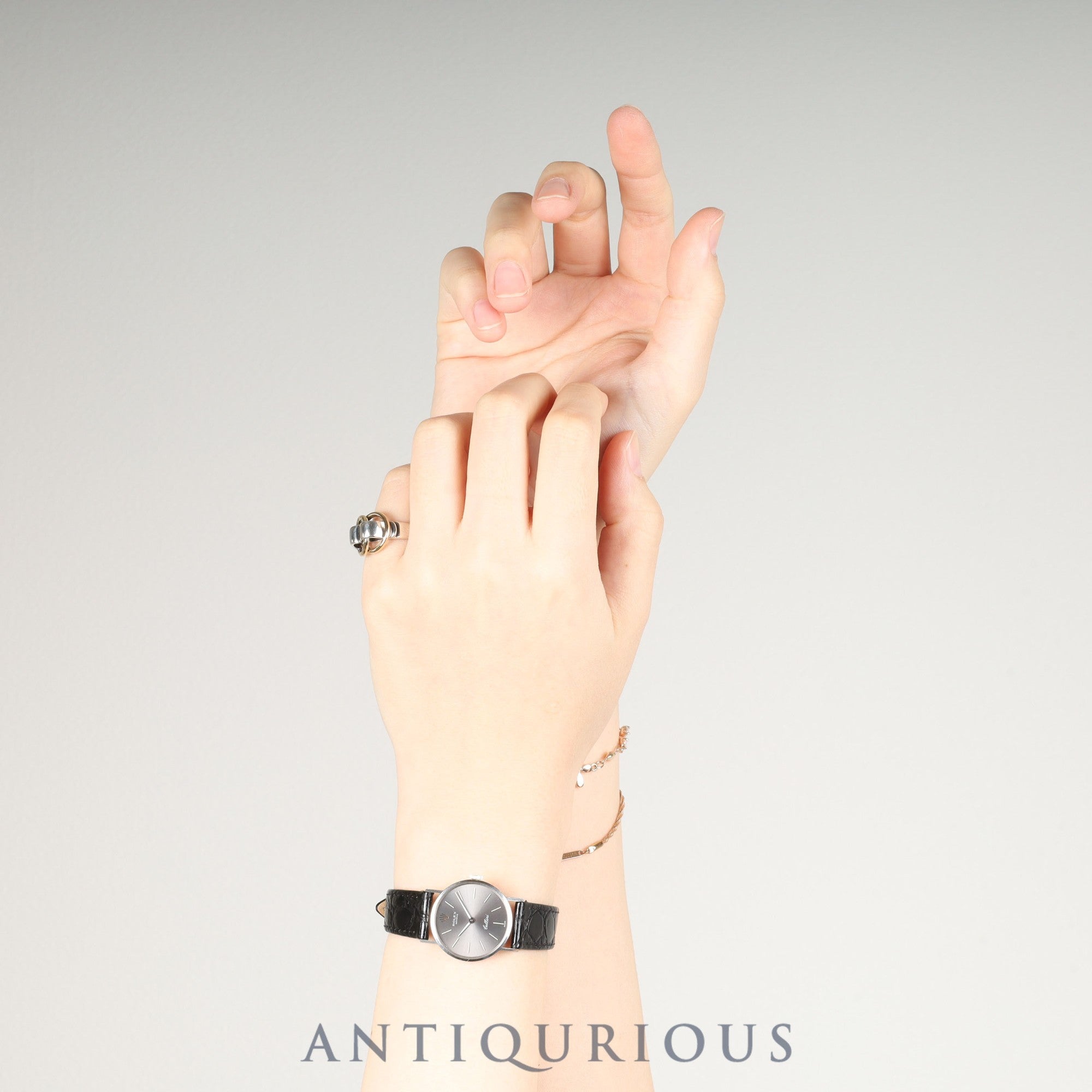 Rolex Cellini 3810 Manual winding Cal.1600 750 Leather Third party buckle (SS) Grey dial 24mm 3rd series (1971) Overhauled