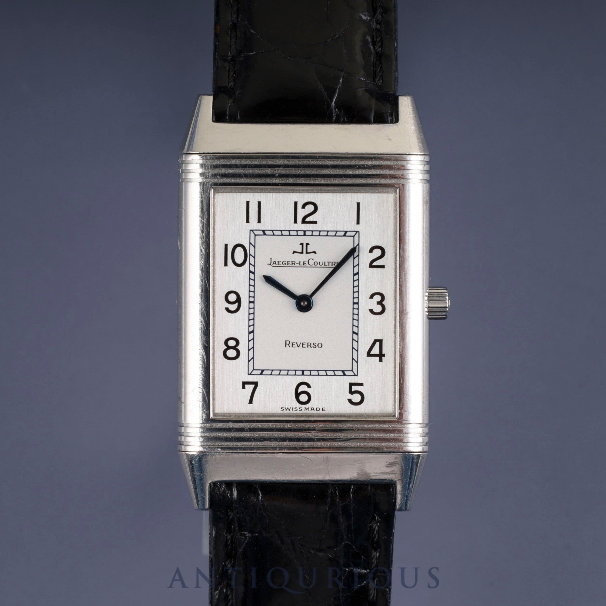 Jaeger-LeCoultre Reverso Classic 250.8.86 Manual Winding Caliber 846/1 Stainless Steel Leather Strap with Genuine Stainless Steel Buckle, Silver Arabic Dial, Overhauled