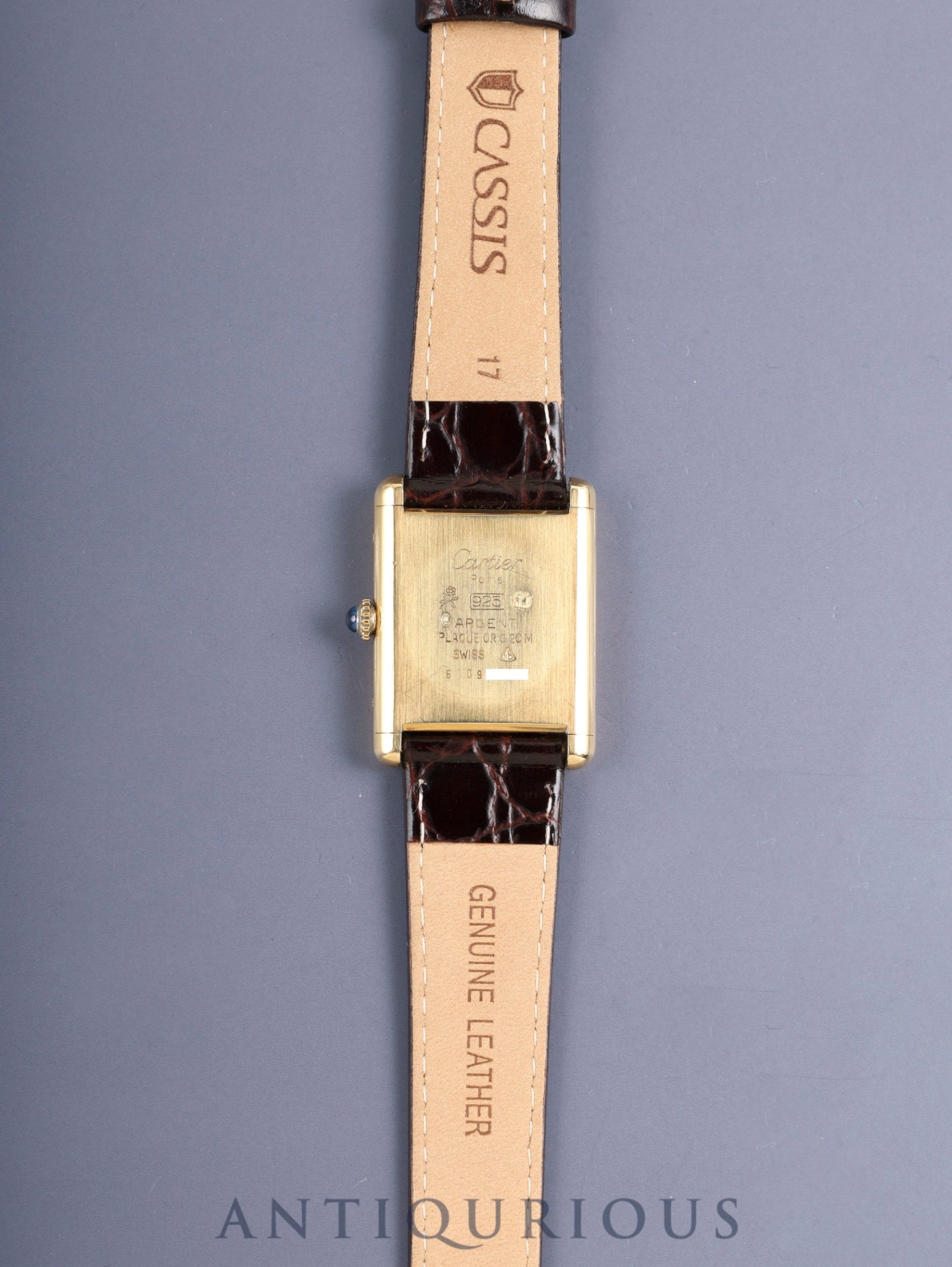 Cartier Must Tank LM Hand-wound Cal.78-1 SV925 Leather Genuine Pin Buckle (GP) Mahogany Dial (SWISS marking) Overhauled