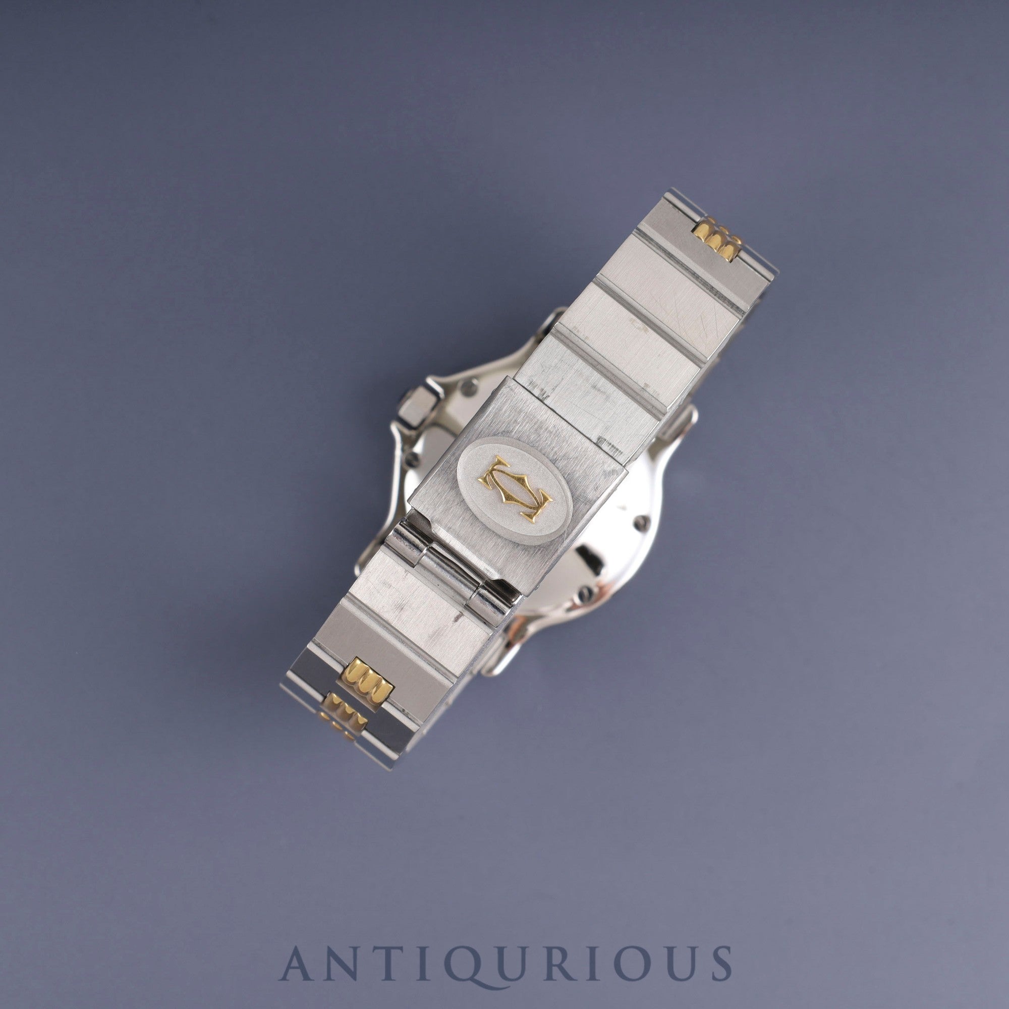 Cartier Santos Octagon LM 2966 Automatic, Stainless Steel/Yellow Gold, White Roman Dial, Booklet, Completely Serviced at a Cartier Boutique