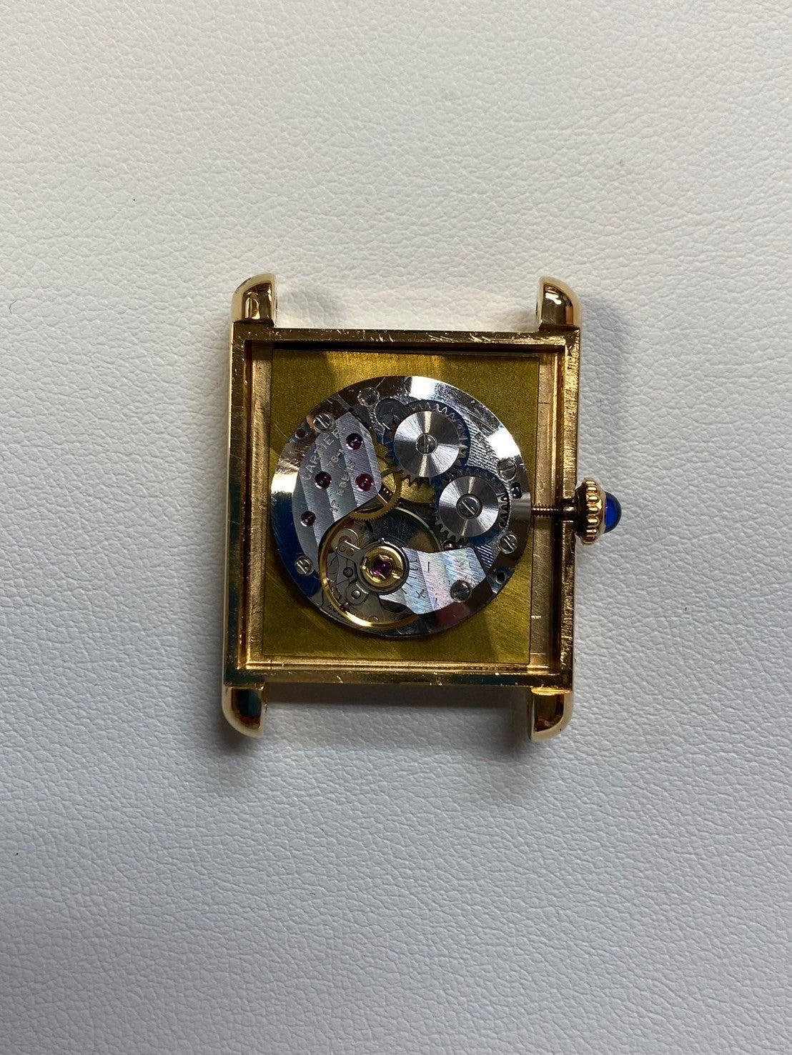 カルティエ マストタンク LM 手巻き Cal.78-1 SV925 革 純正尾錠(GP)オニキス文字盤 オーバーホール済み