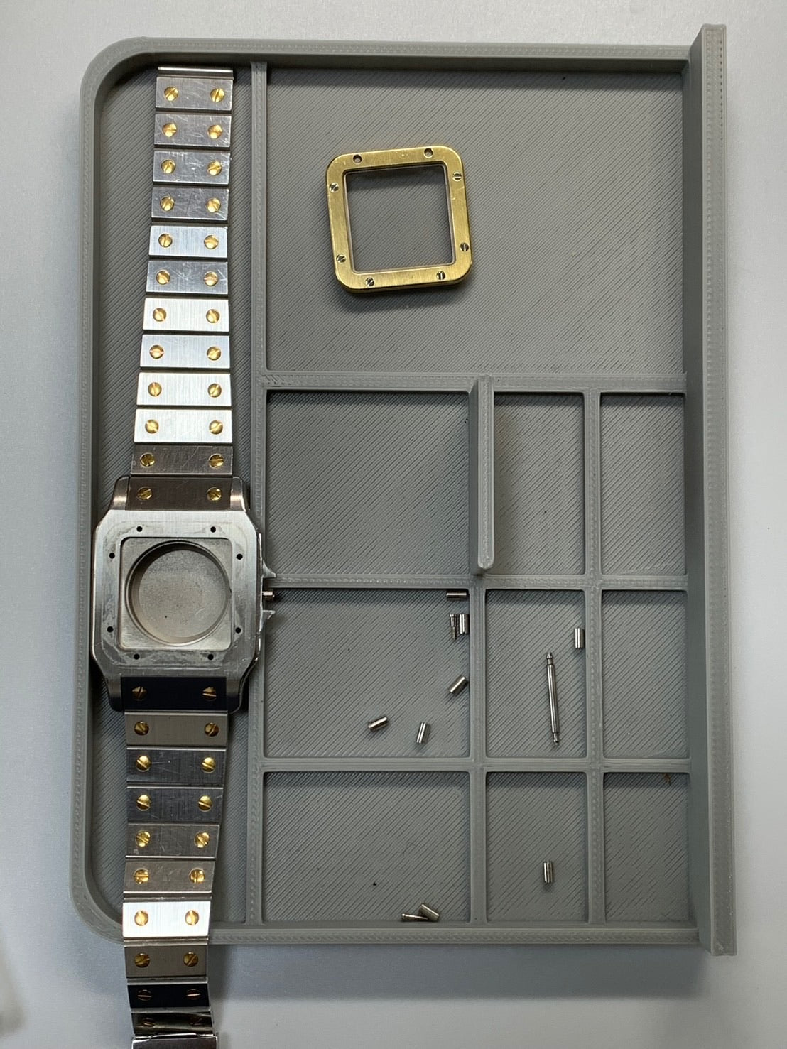 カルティエ サントス カレ LM 2961 自動巻き Cal.ETA2671 SS/YG SS/YG ガーネットダイヤル ボルドー文字盤(SWISS表記)オーバーホール済み