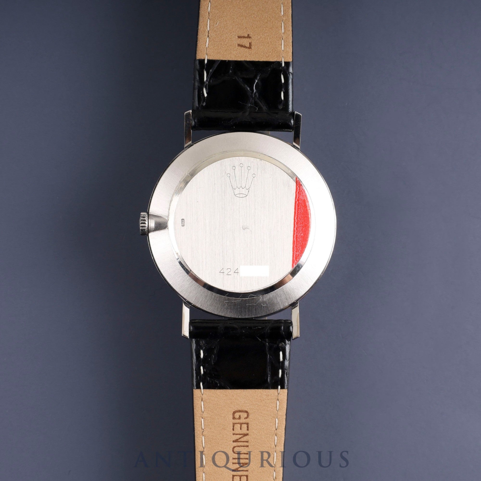 Rolex Cellini 4112 Manual winding Cal.1600 750 Leather Genuine buckle (SS) Silver dial No.4 (1974) Overhauled