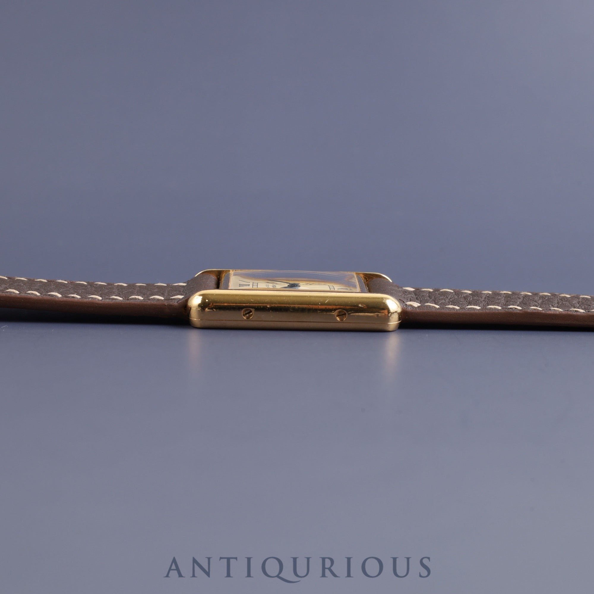 カルティエ マストタンク SM 5057001 クォーツ Cal.057 SV925 革 純正尾錠(GP)アイボリーローマン文字盤オーバーホール済み 新品仕上げ済み