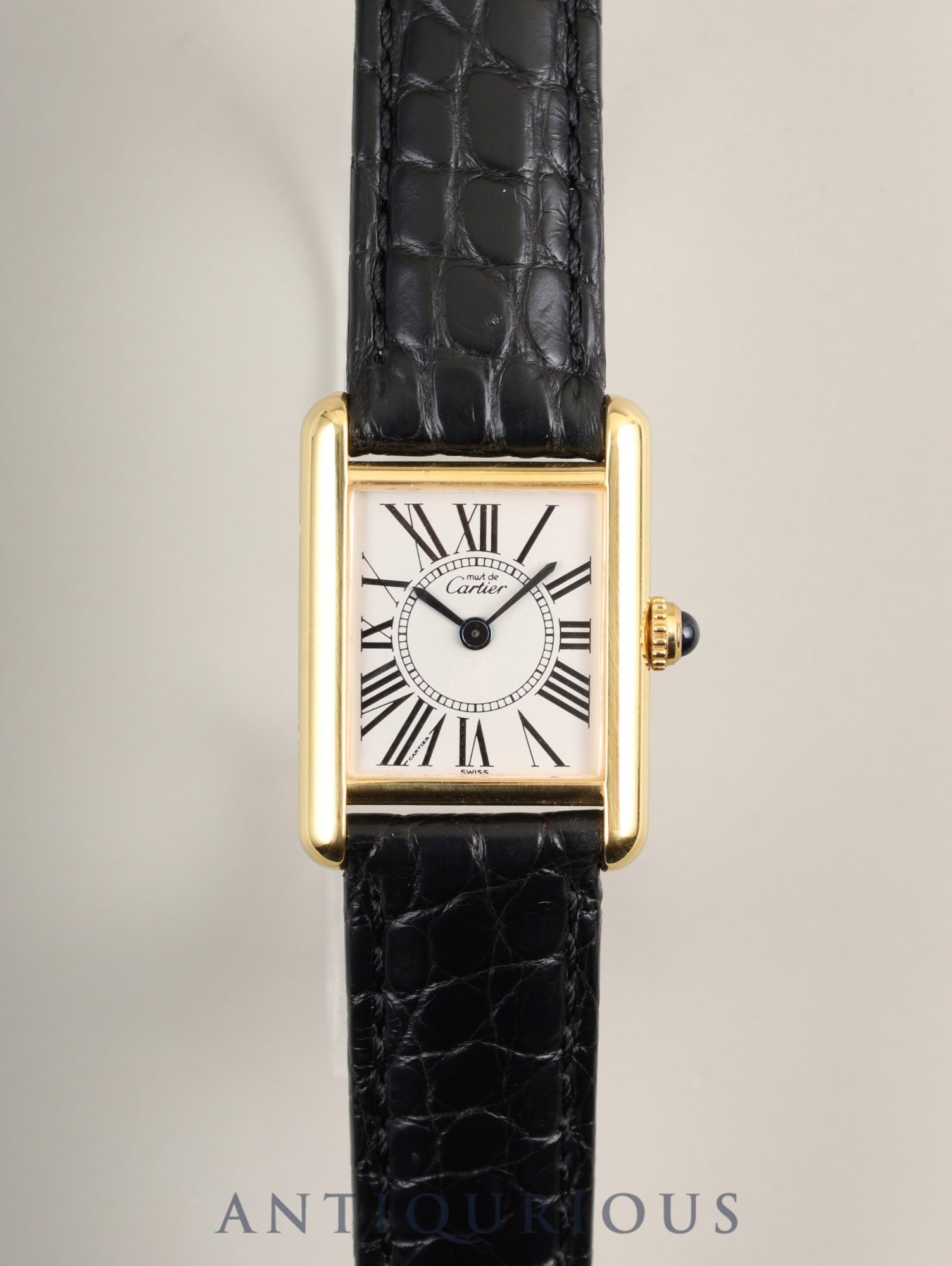 カルティエ マストタンク SM 5057001 クォーツ Cal.057 SV925 革 純正Dバックル(GP) オパラン文字盤 箱 保証書(1995年)オーバーホール済み 新品仕上げ済み