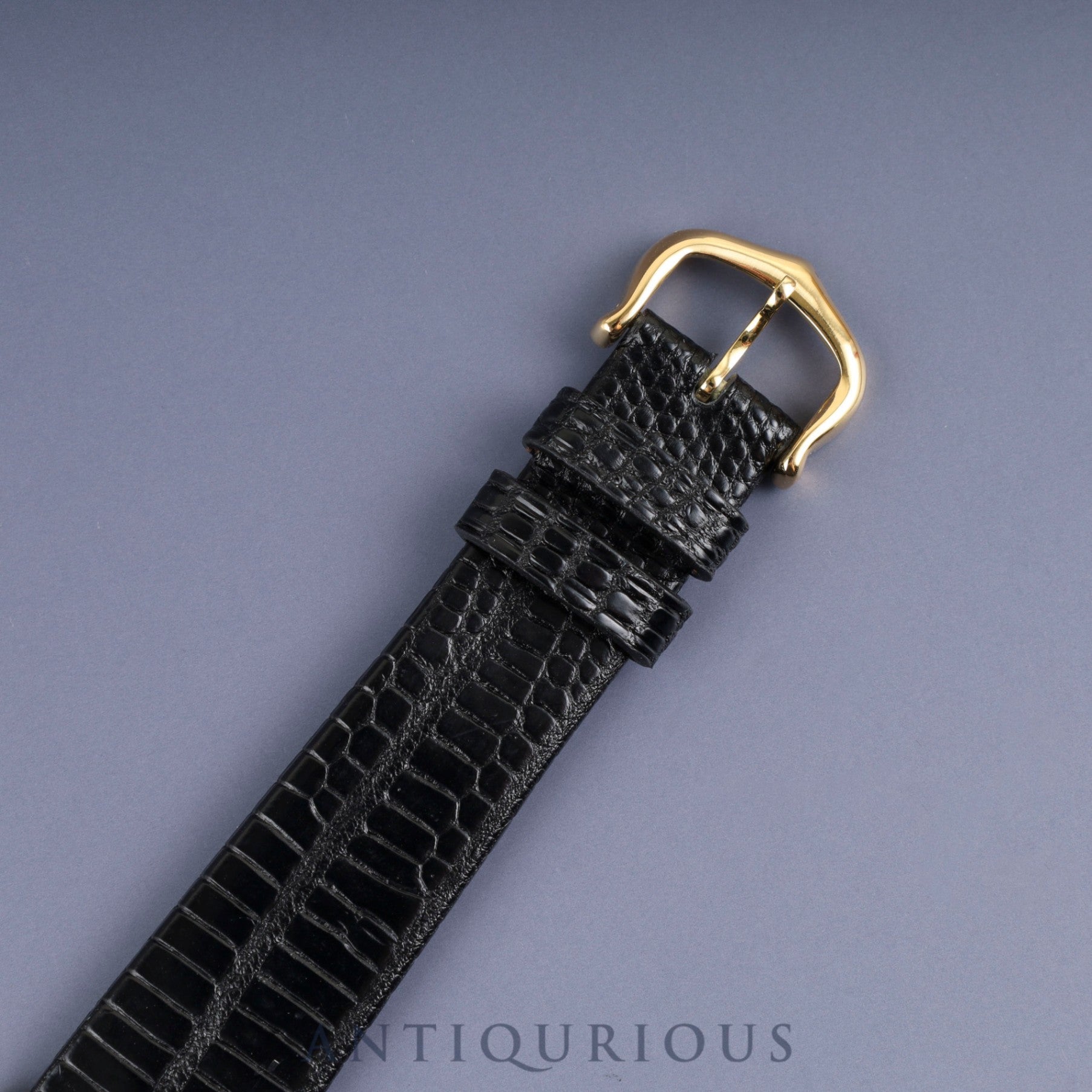 Cartier Must Tank LM Manual Winding Cal. 78-1 SV925 Leather Strap Genuine Buckle (GP) Onyx Dial Box Overhauled