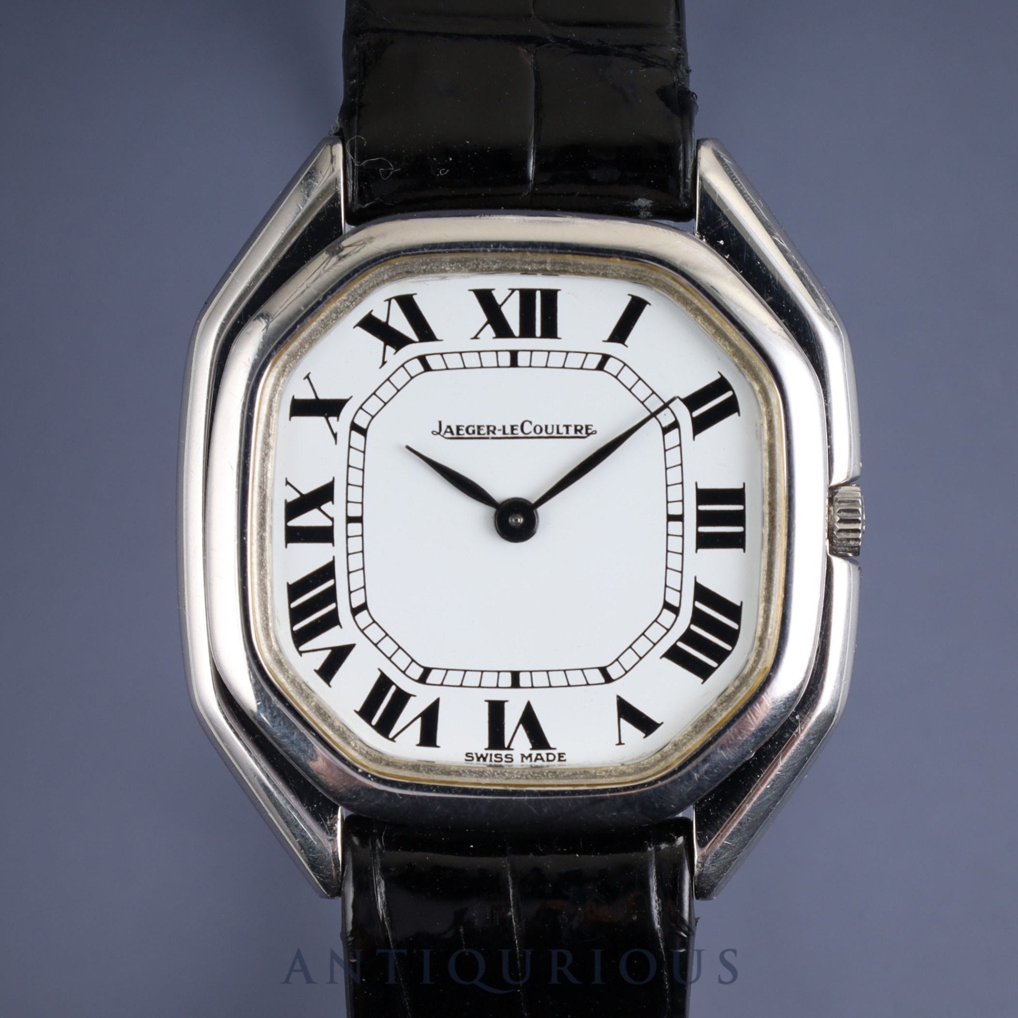 Jaeger-LeCoultre Octagonal Case 4479 42 Manual Winding Cal.861 SS Leather Genuine Buckle (SS) White Roman Dial Warranty (Unsigned) Overhauled