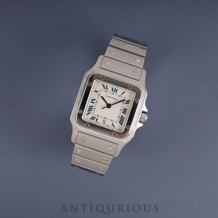 Cartier Santos Galbee LM W20018D6 / 1564 Quartz Cal.687 Stainless Steel White Dial Overhauled