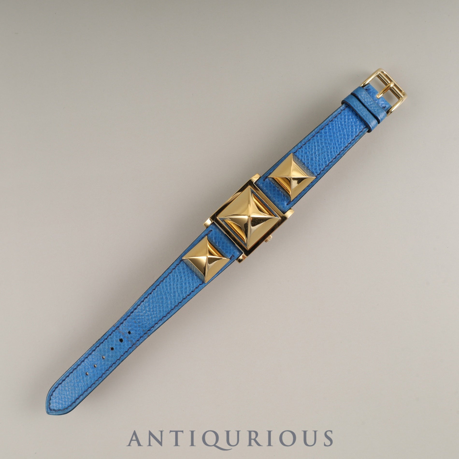 エルメス メドール11.01 クォーツ Cal.976.001 GP 純正革ベルト(◯V刻印:1992年) 純正尾錠(GP) ホワイト文字盤 ケース オーバーホール済み