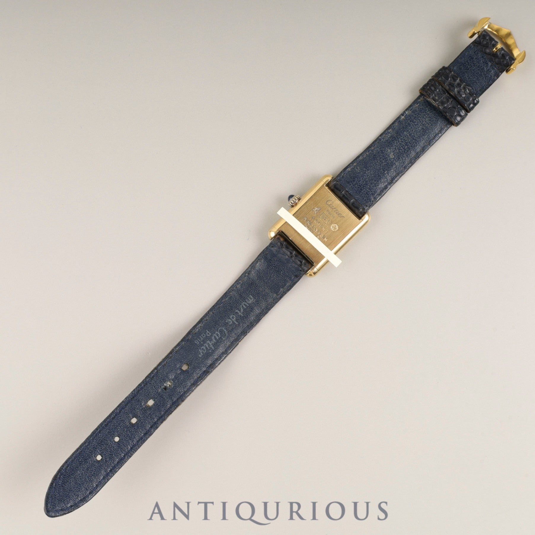 カルティエ マストタンク SM 手巻き Cal.78-1 SV925 純正革ベルト 純正尾錠(GP)ラピスラズリ文字盤 オーバーホール済み