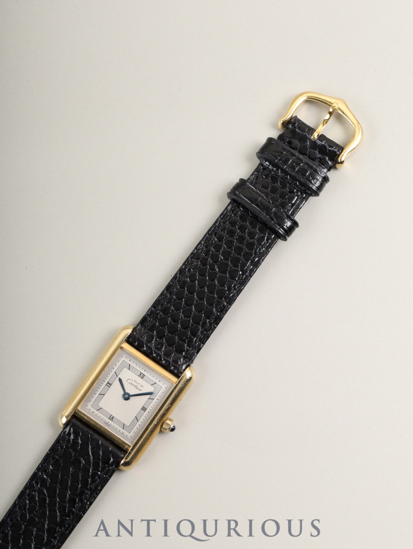 Cartier Must Tank SM 3 66001 Quartz Cal.66 SV925 Leather Original pin buckle (GP) Gray jumping Roman dial (SWISS表記) With original leather belt Overhauled