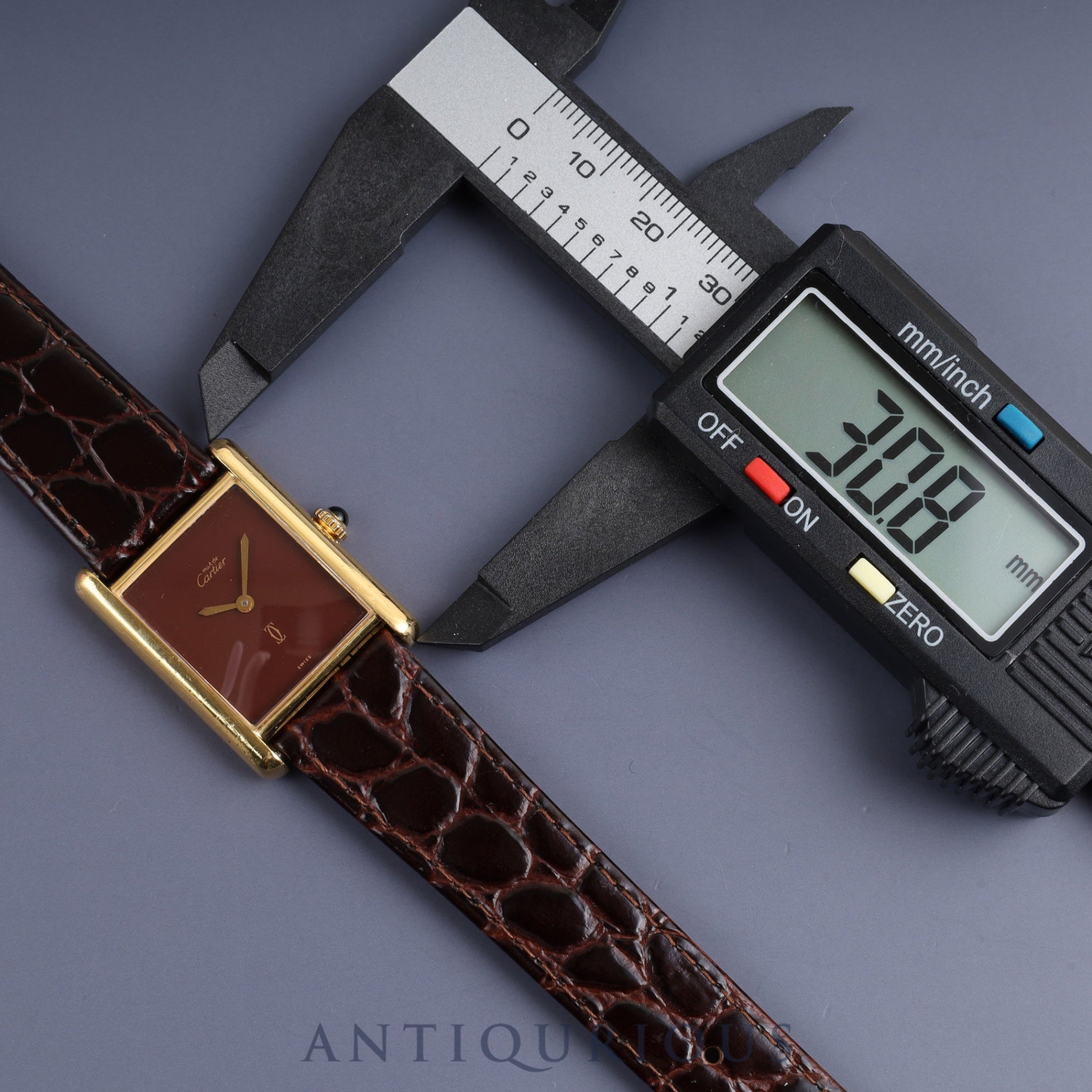 Cartier Must Tank LM Manual winding SV925 Leather Genuine buckle (GP) Garnet dial Bordeaux dial Overhauled New finish