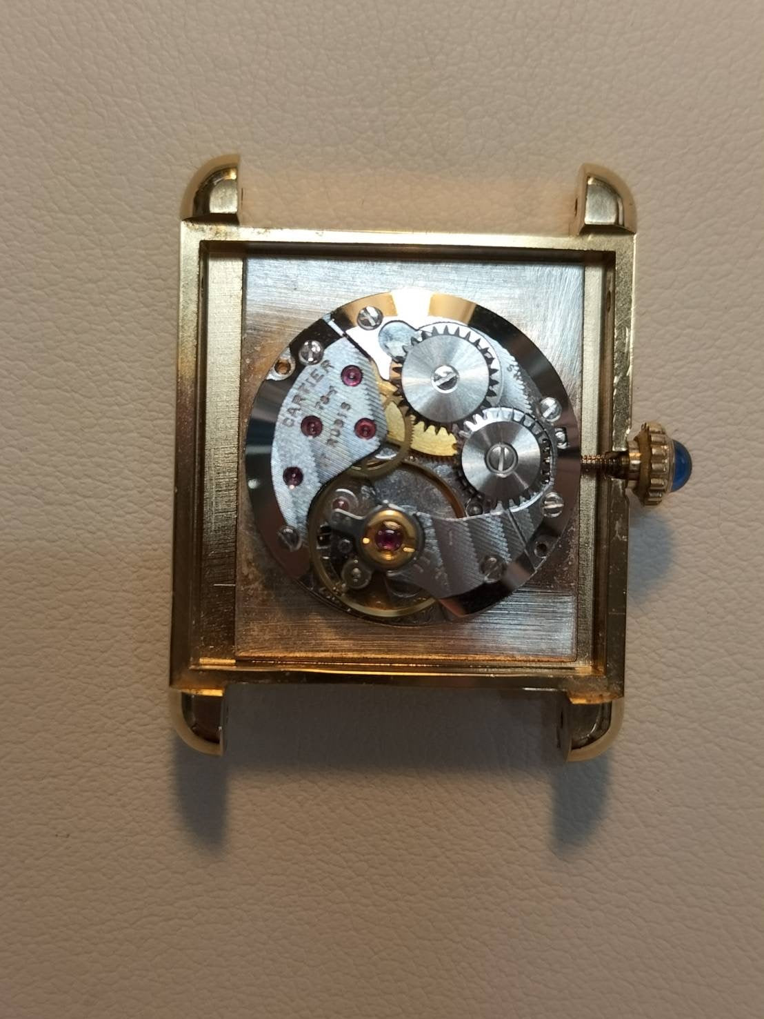 カルティエ マストタンク LM 手巻き Cal.78-1 SV925 革 純正尾錠(GP) ボルドー文字盤 ガーネットダイアル オーバーホール済み