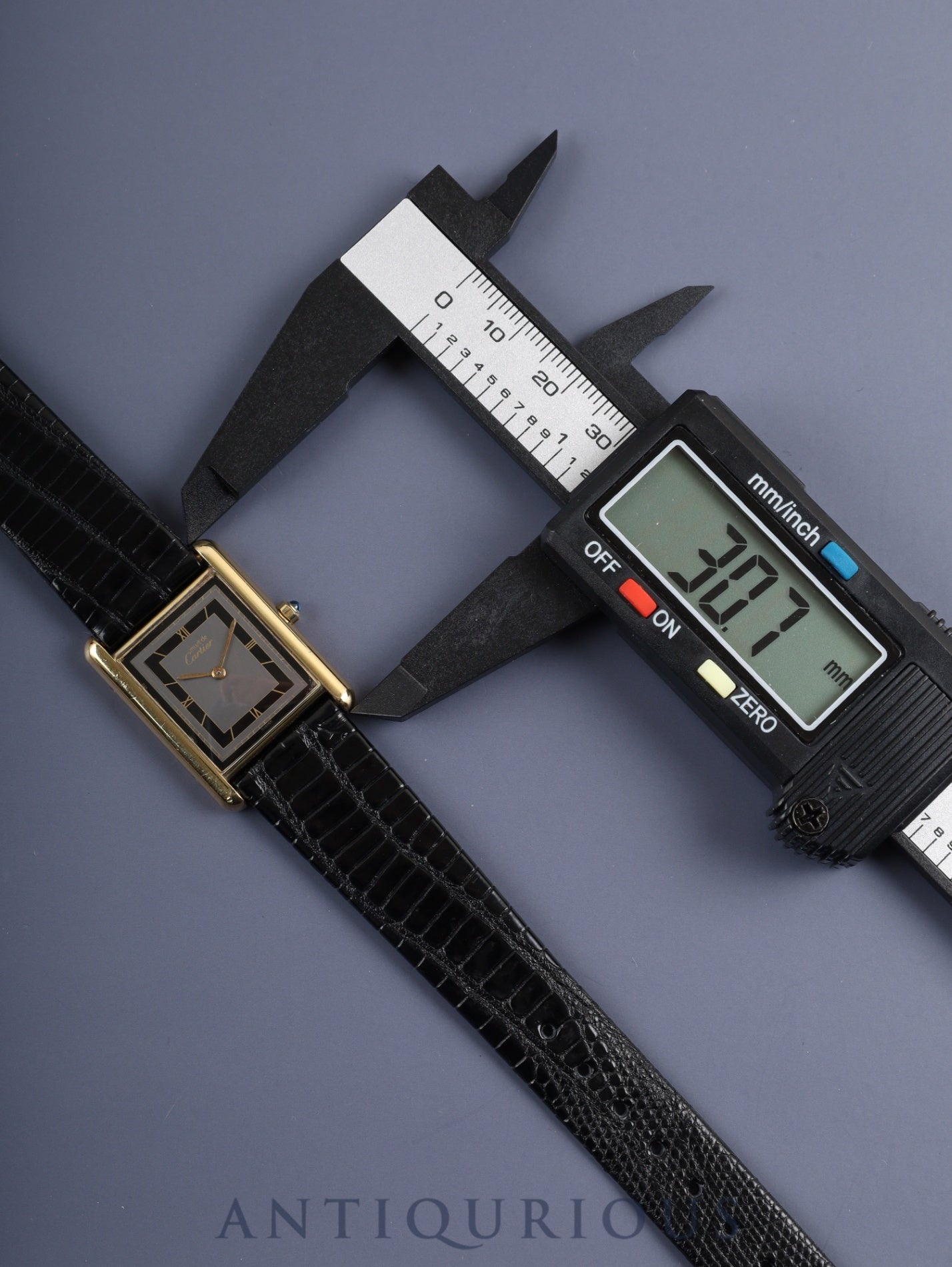 カルティエ マストタンク LM 6 81006 クォーツ Cal.81 SV925 革 純正尾錠(GP) グレー飛びローマン文字盤 オーバーホール済み