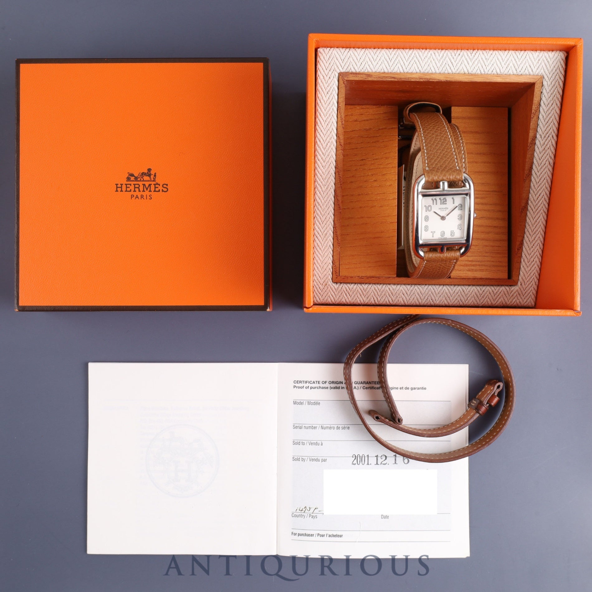 Hermes Cape Cod Quartz SS Leather Genuine