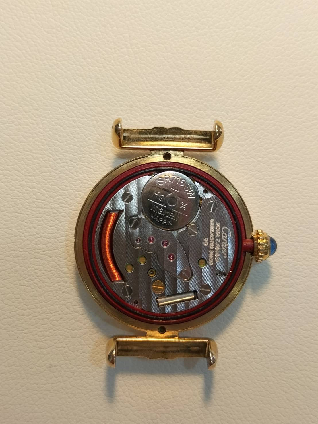 Cartier Must Colisée 590002 Quartz Cal.90 SV925 Leather Original Pin Buckle (GP) Gold Dial (SWISS marking) Overhauled