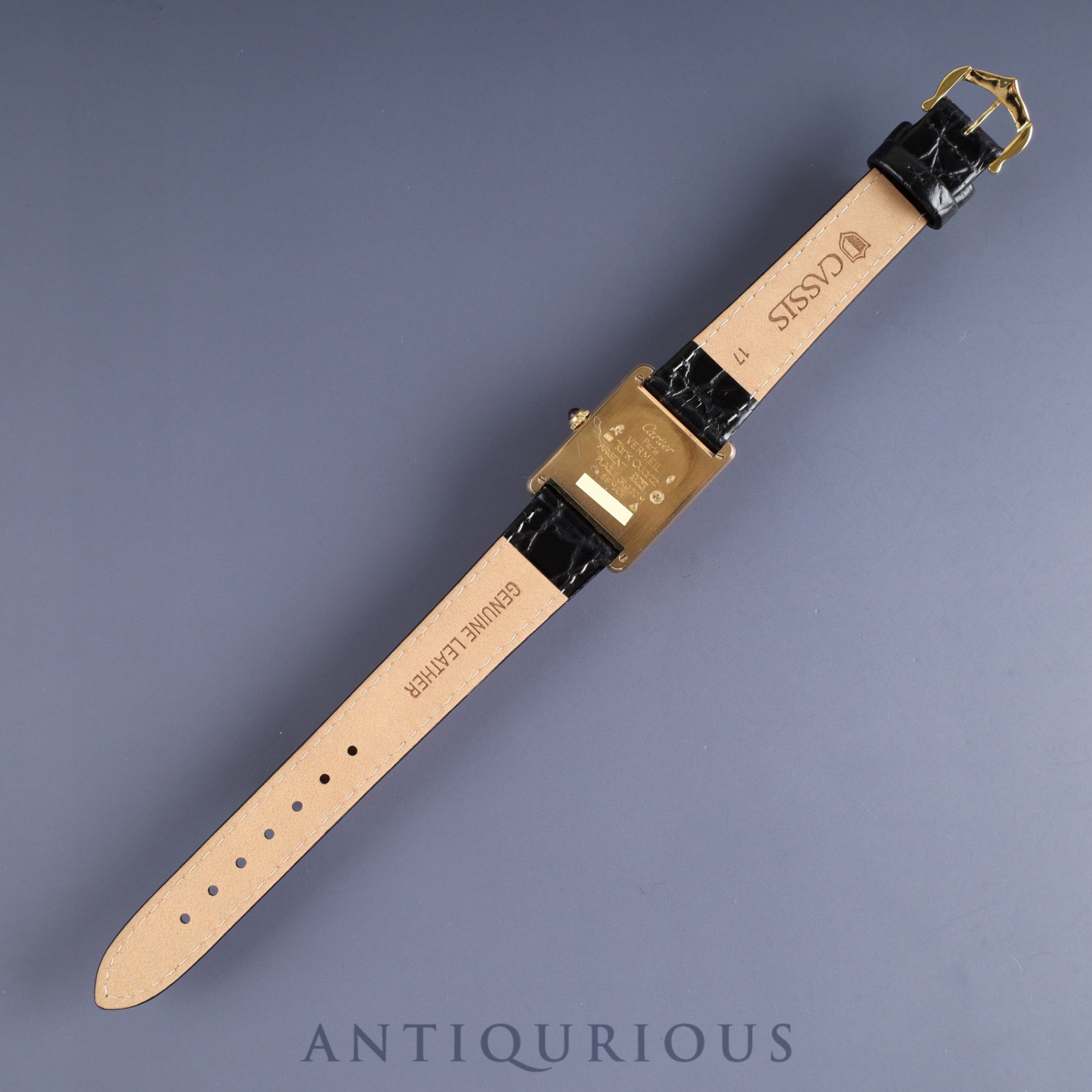 Cartier Must Tank LM 590005 Quartz Cal.90 SV925 Leather Genuine Buckle (GP) Opalan Dial Overhauled