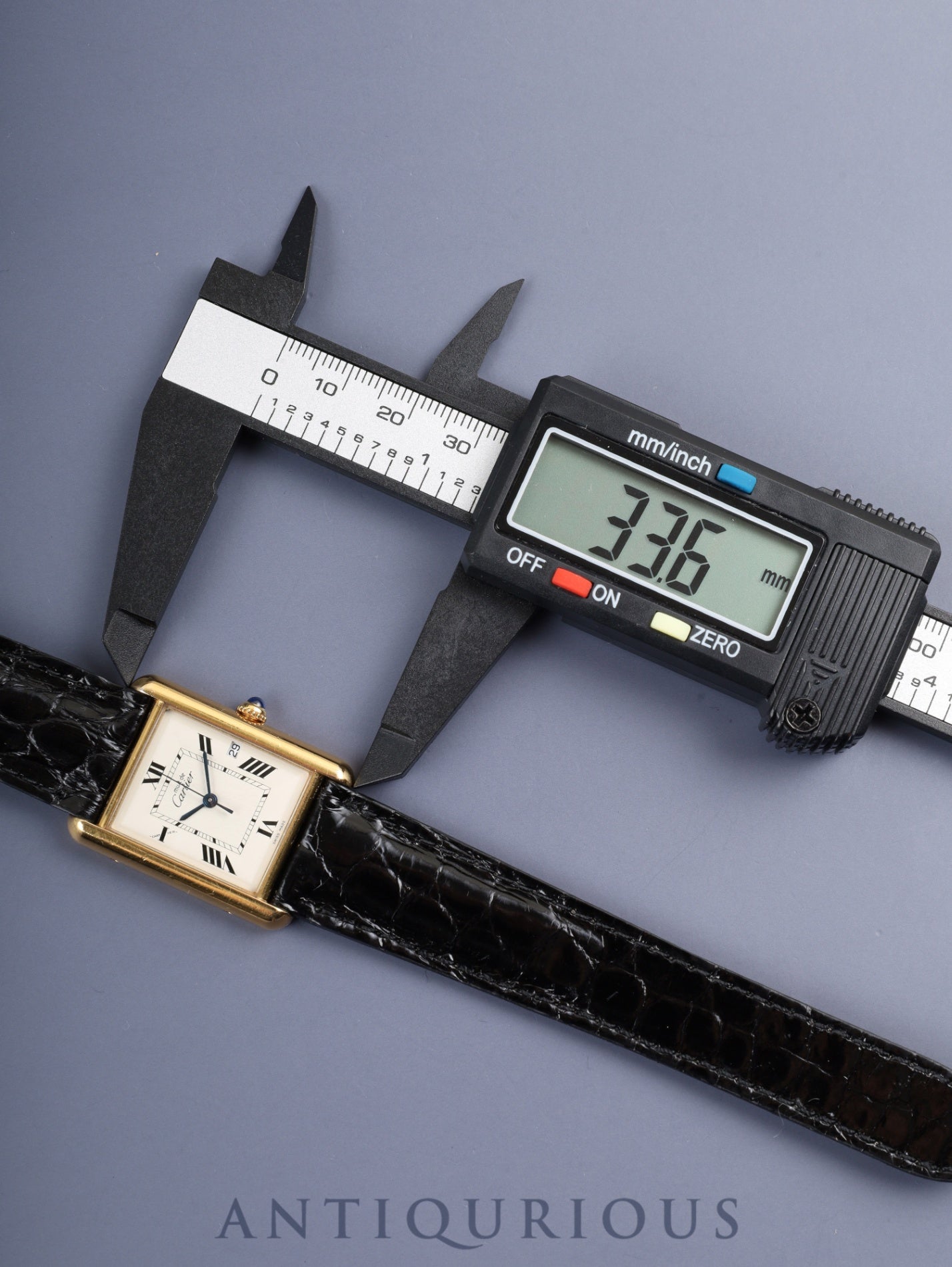 カルティエ マストタンク GM(XL) W1013754 / 2413 クォーツ Cal.687 SV925 革 純正Dバックル(GP)アイボリー飛びローマン文字盤(SWISS MADE表記) オーバーホール済み